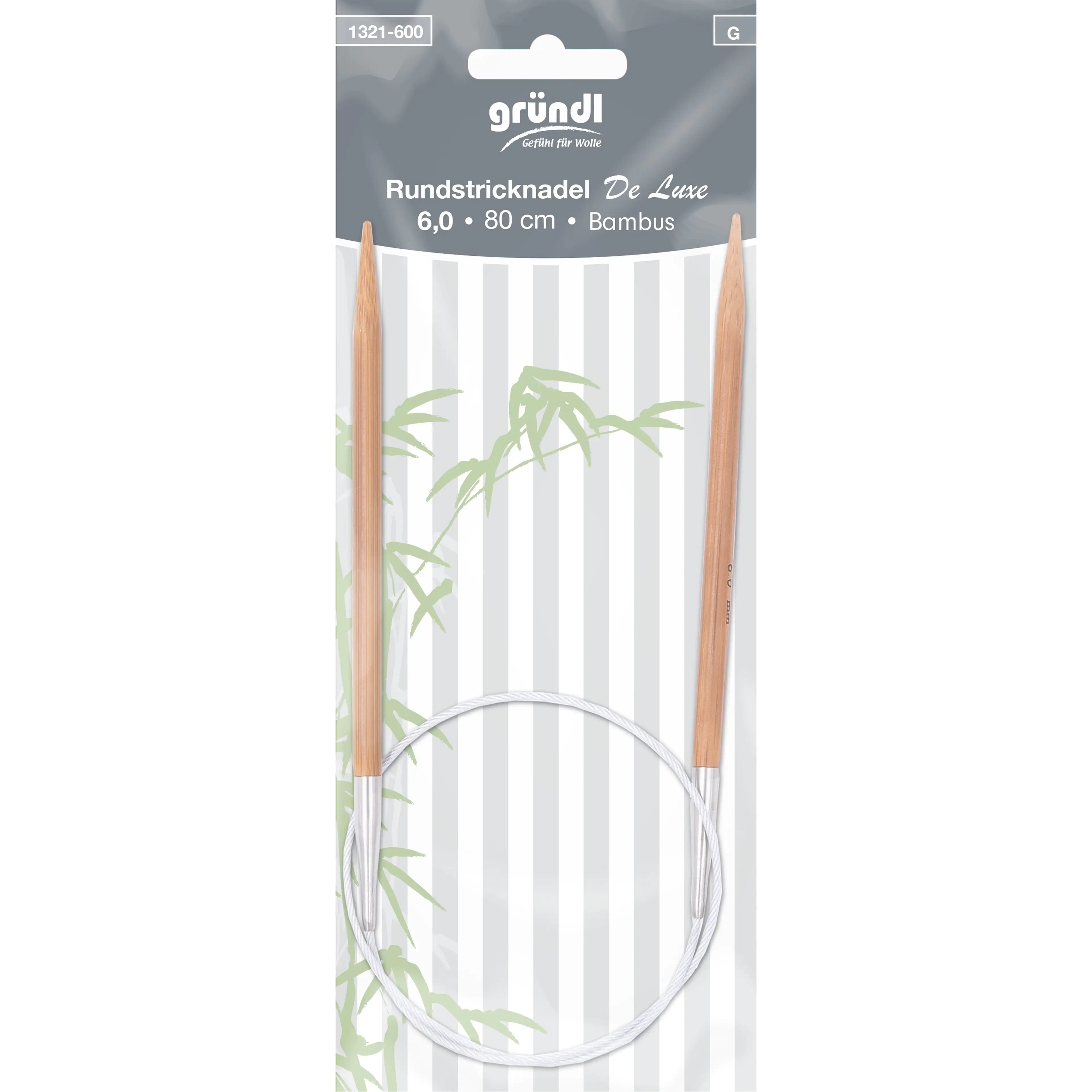 Gründl Rundstricknadeln Bambus Delux 6 mm 80 cm