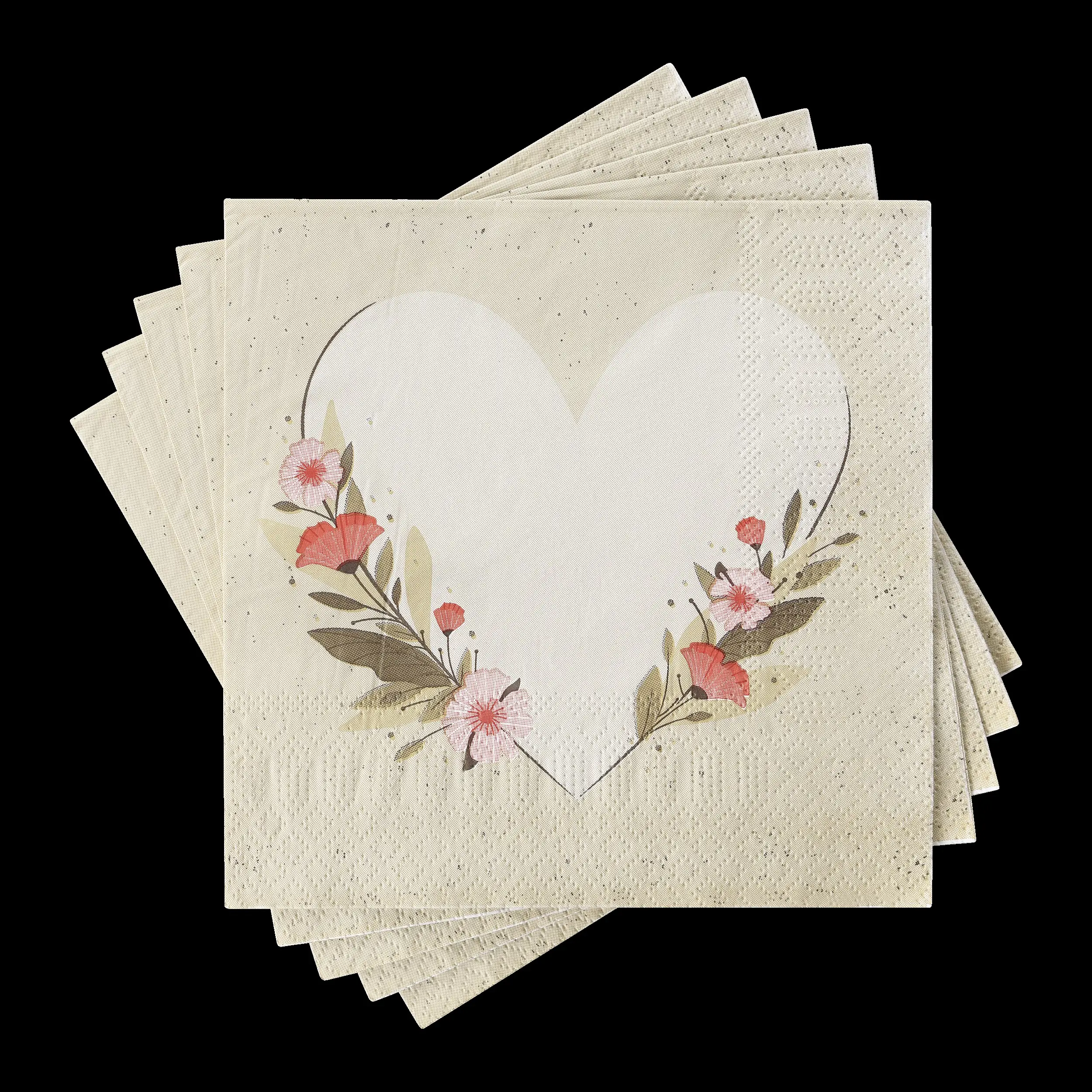 Eglo Servietten Motiv Herz Mahuli bunt 17 x 17 cm - 20er Pack