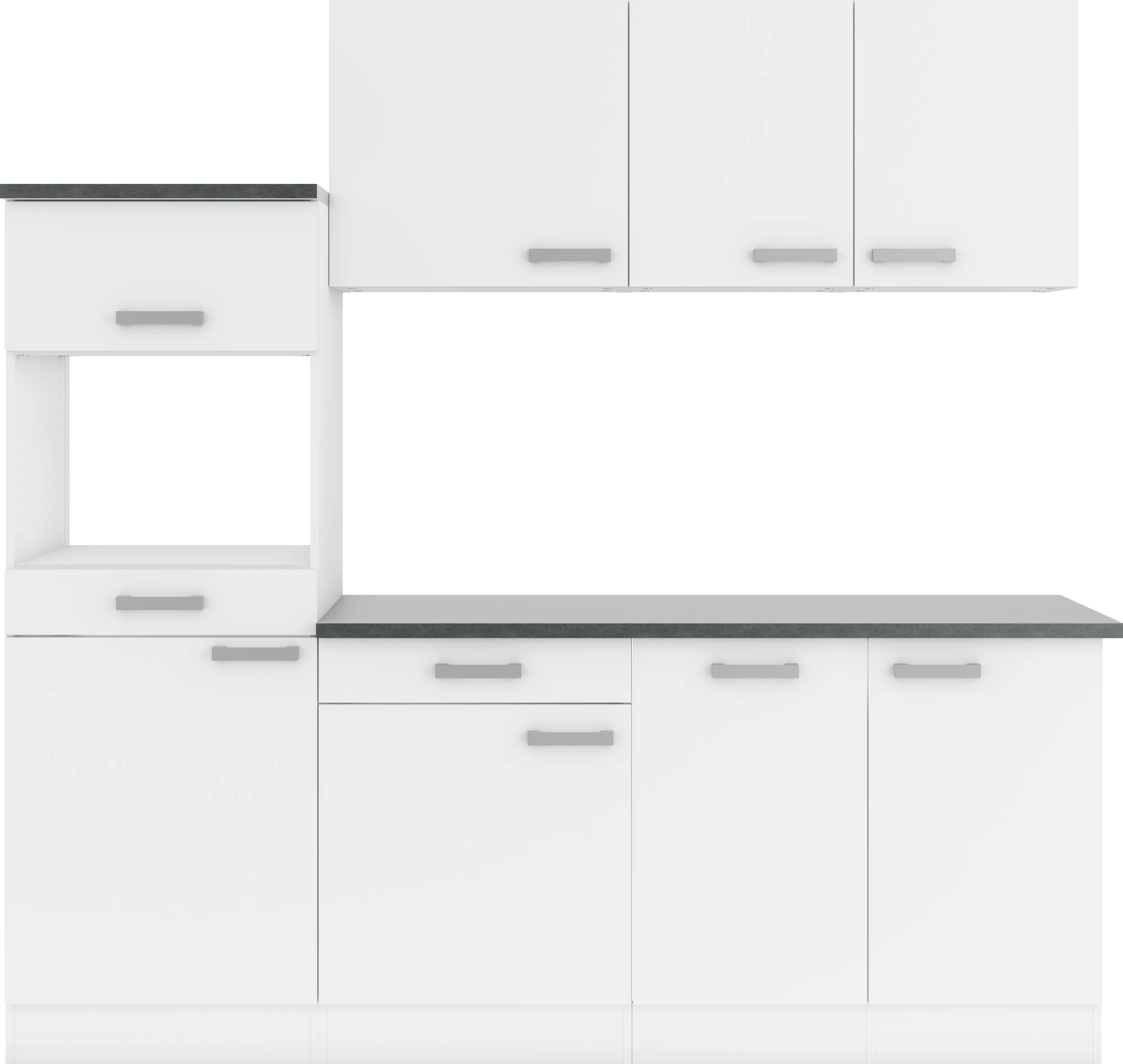 Optifit Küchenzeile Oslo 214 ohne Geräte weiß 210 cm