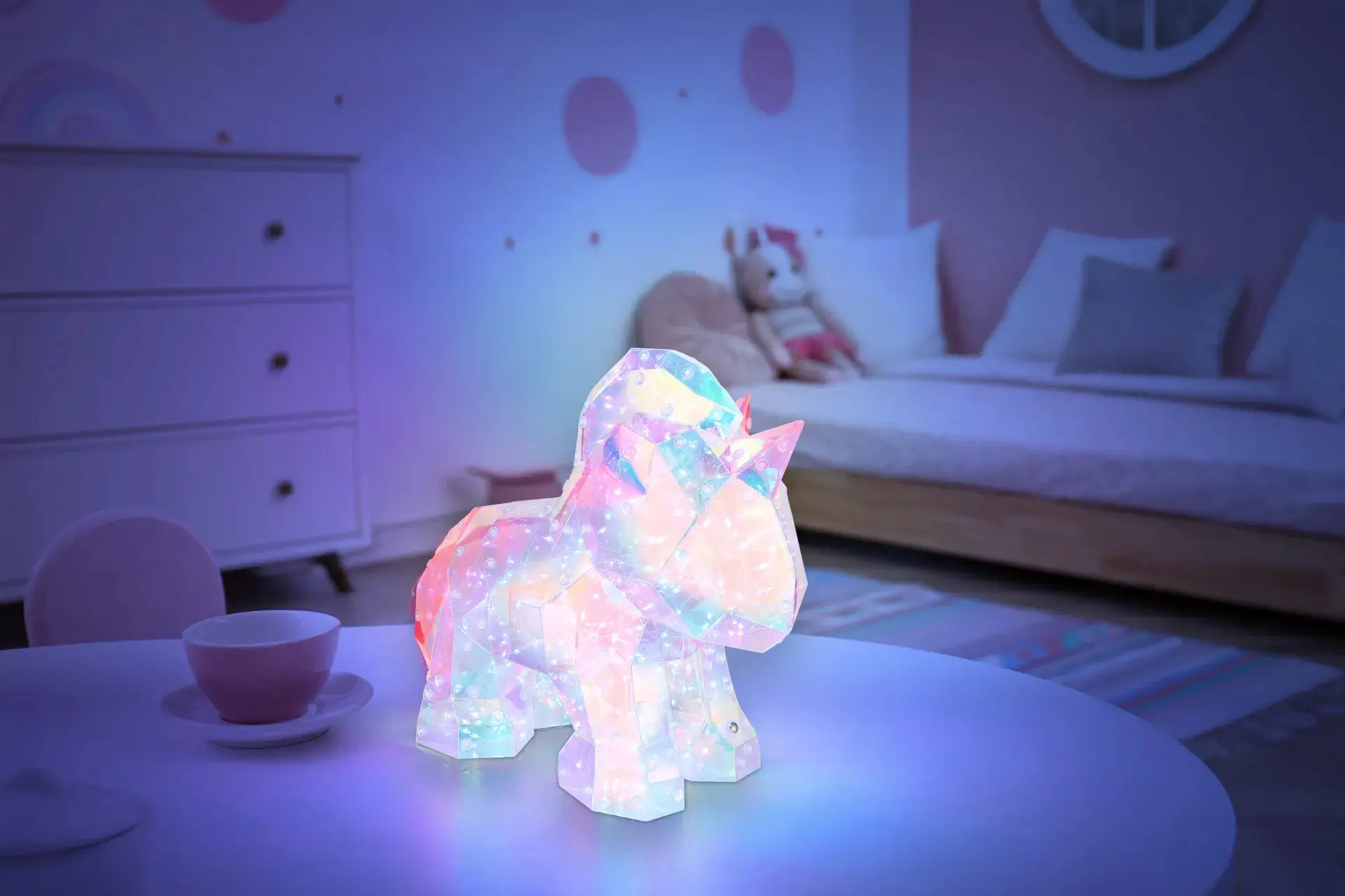 Globo LED-Dekoleuchte für Kinder Brondar Einhornlampe pink kristalloptik 