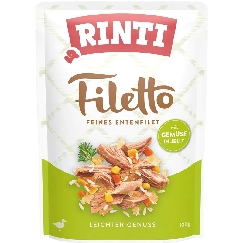 Rinti Hundenassfutter Filetto Jelly Ente & Gemüse 100 g