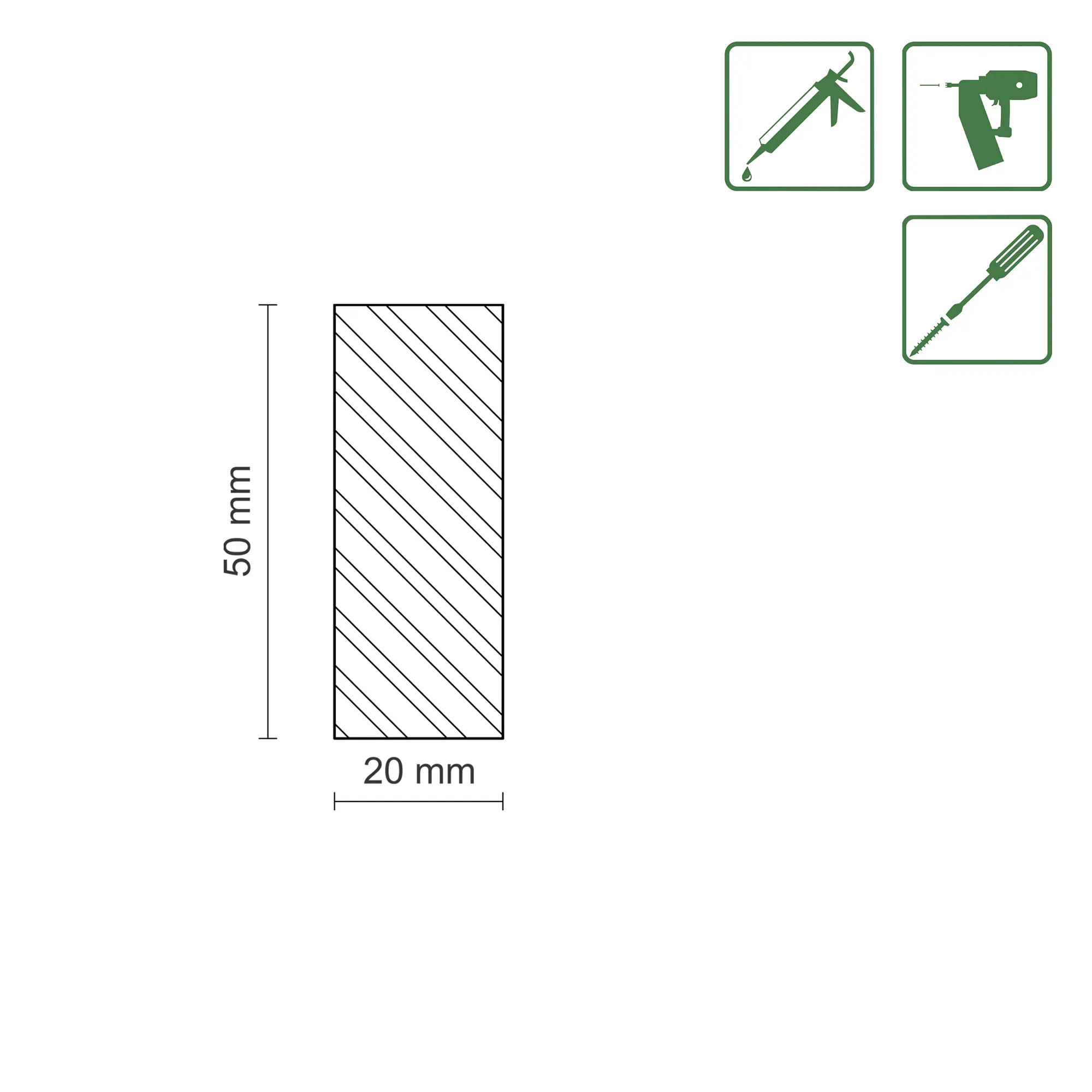 FN Neuhofer Flachleiste 200 cm 50 x 20 mm Fichte/Kiefer