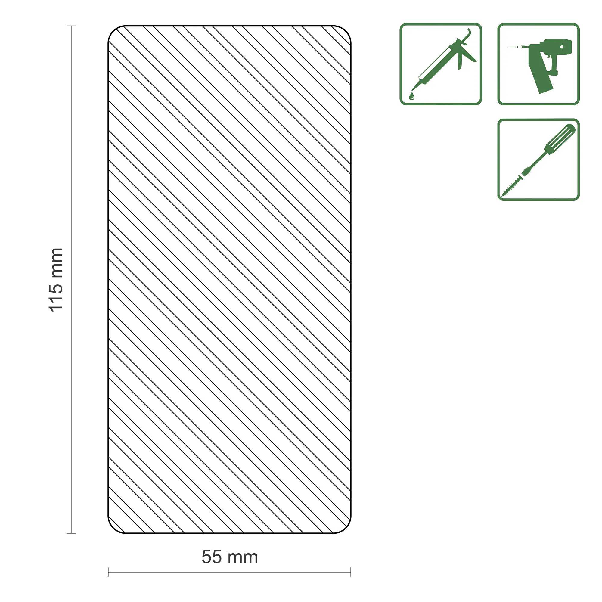 FN Neuhofer Rahmenholz gerundet 100 cm 115 x 55 mm Fichte