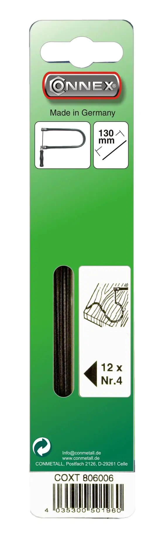 Laubsägeblatt Taifun für Holz Größe 4 – 12 Stück