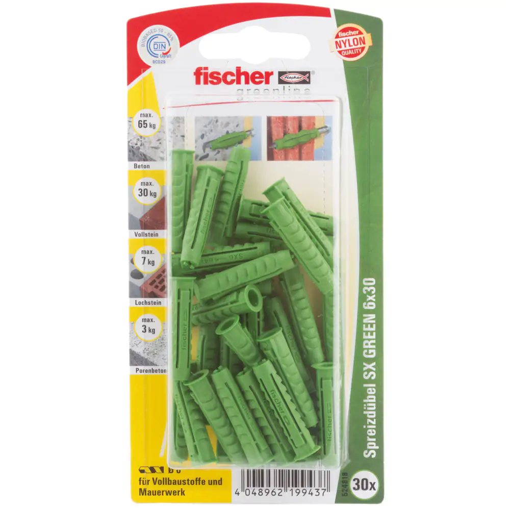 Fischer Spreizdübel SX green 6.0 x 30 mm - 30 Stück