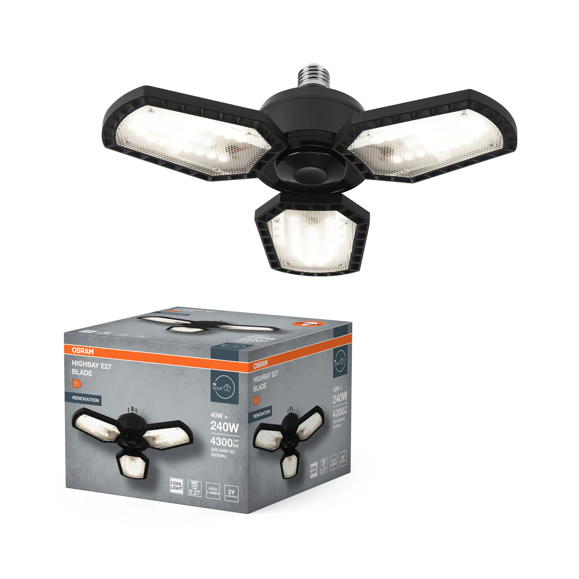 Osram LED Leuchtmittel Highbay Blade E27 40W 840 E27 schwarz