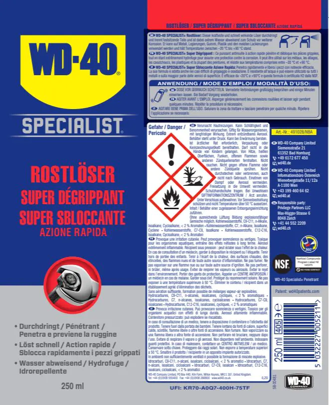 WD-40 Specialist Rostlöser 250ml