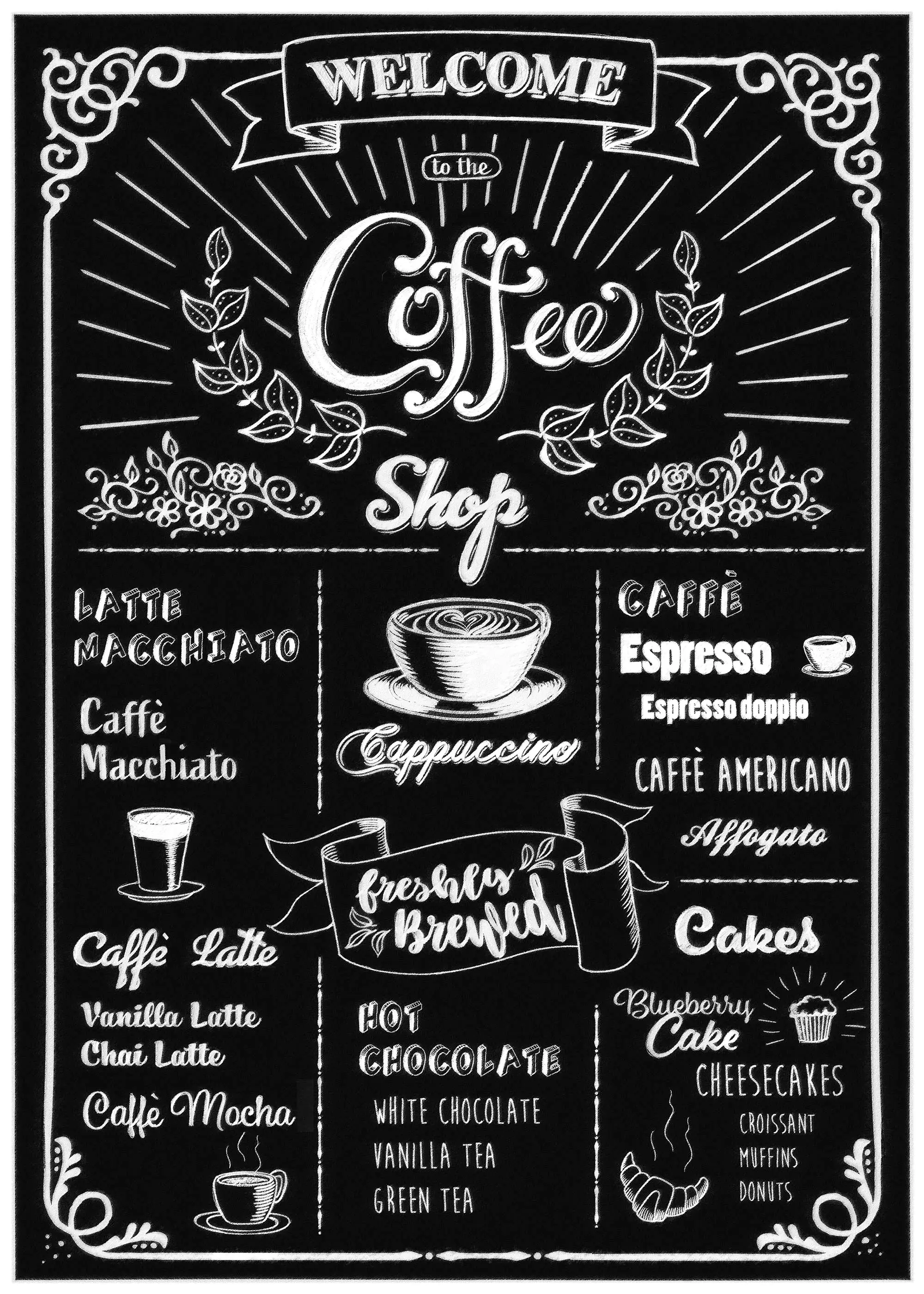 4036834177379 Komar Decosticker Coffeeshop 50 x 70 cm