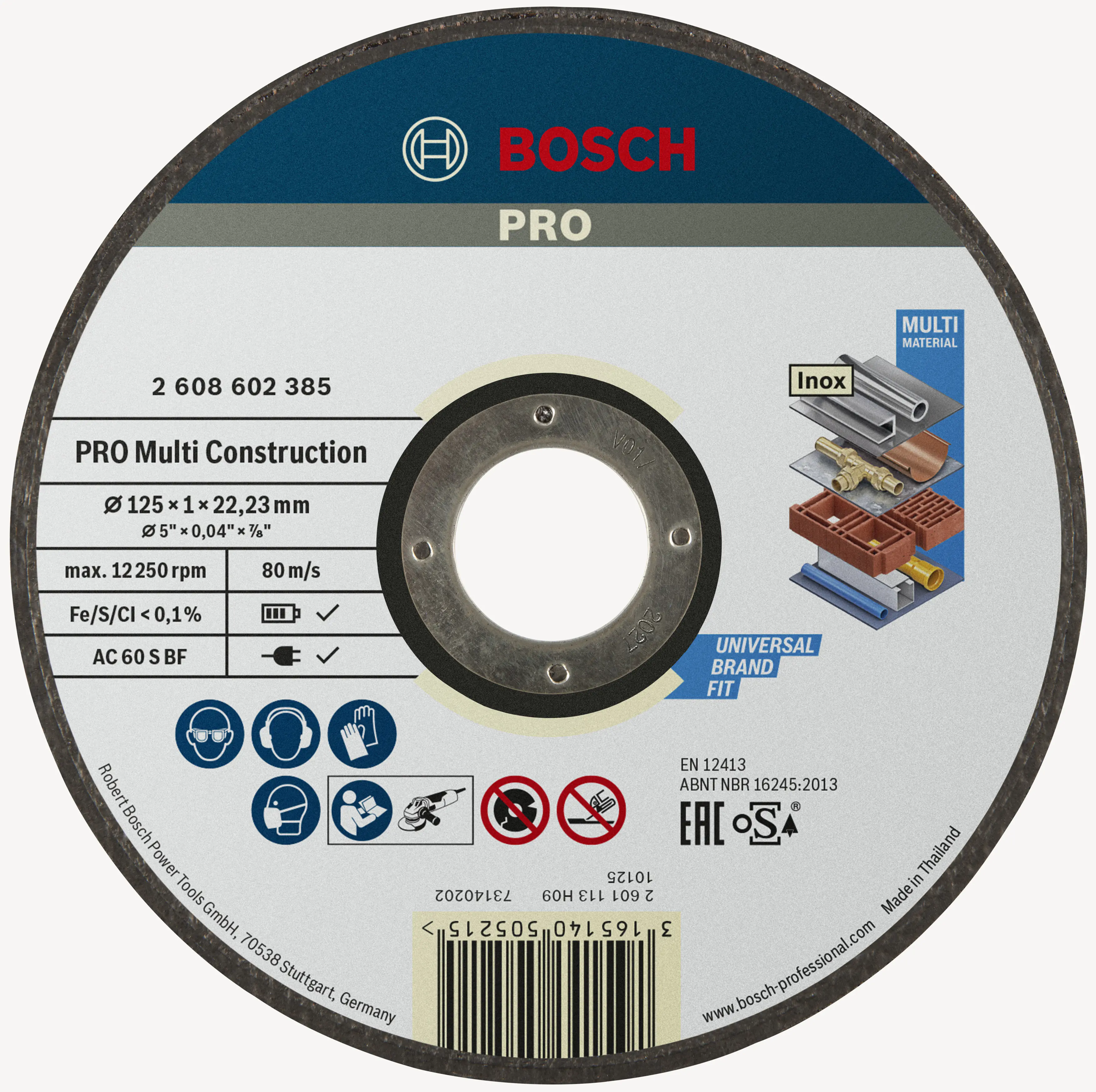 Bosch PRO Multi Material Trennscheibe 125 x 22,23 x 1 mm