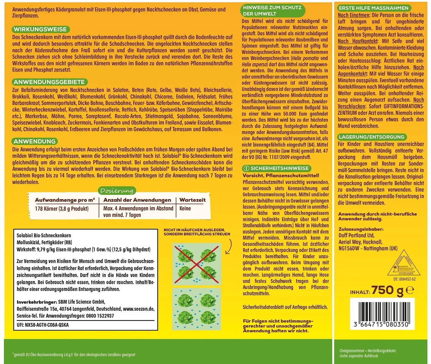 Solabiol Bio-Schneckenkorn 750 g