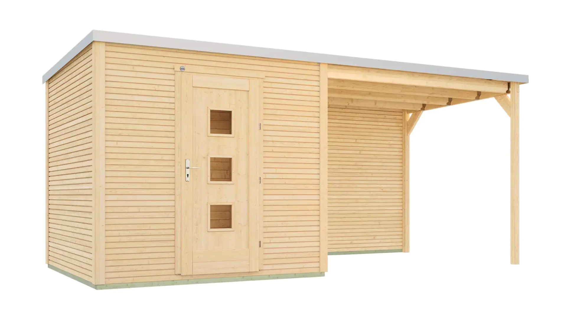 Weka Designhaus Wekaline 413 A 400 x 250 cm natur mit Fußboden