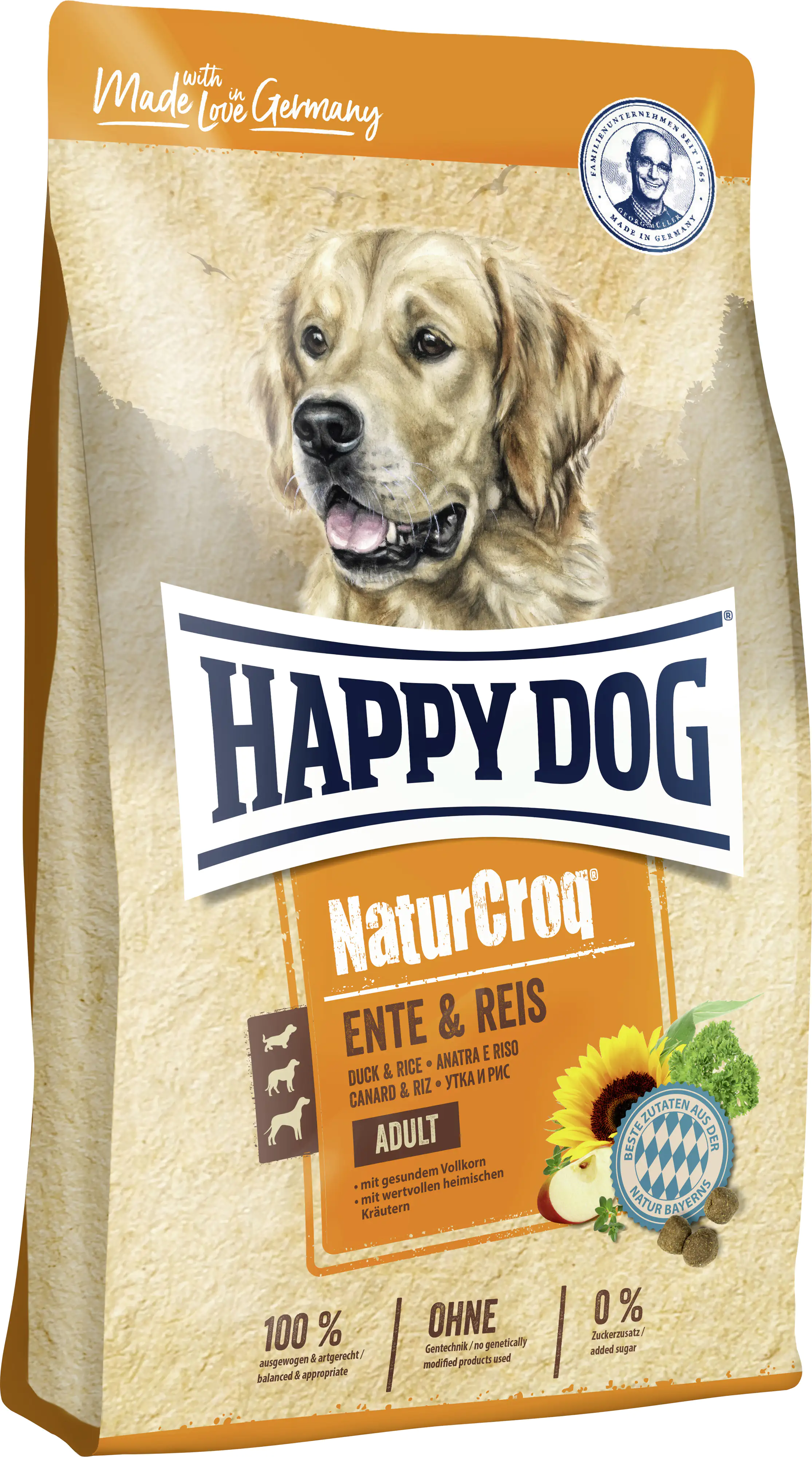 Happy Dog NaturCroq Hundetrockenfutter Adult 12 kg Ente & Reis 