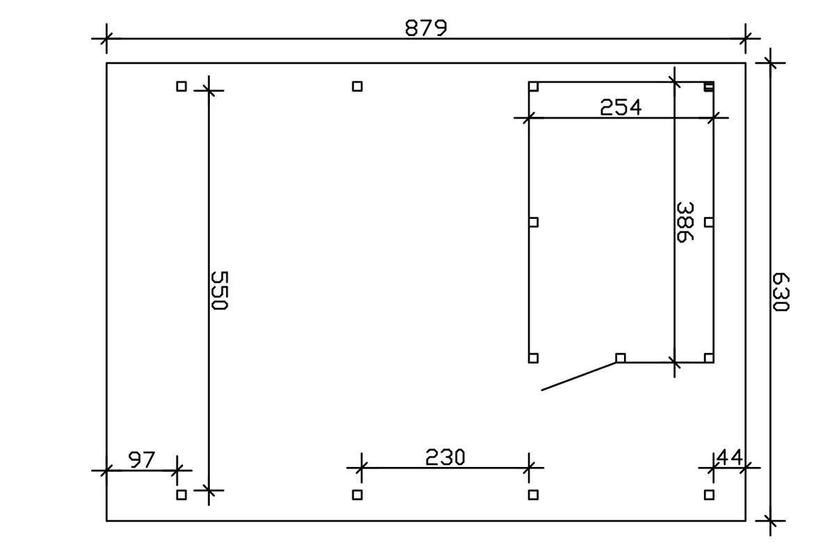 SKAN HOLZ Carport Wendland mit Abstellraum 630 x 879 cm mit EPDM-Dach