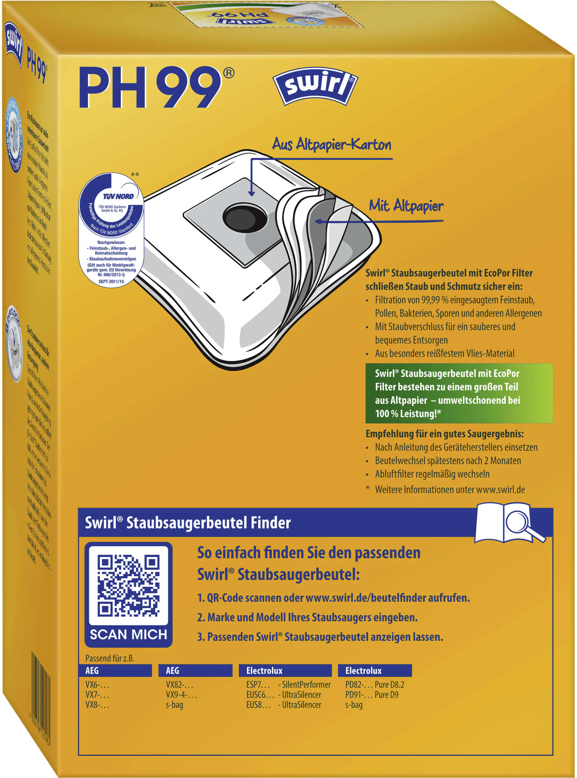 Swirl PH 99 Staubsaugerbeutel