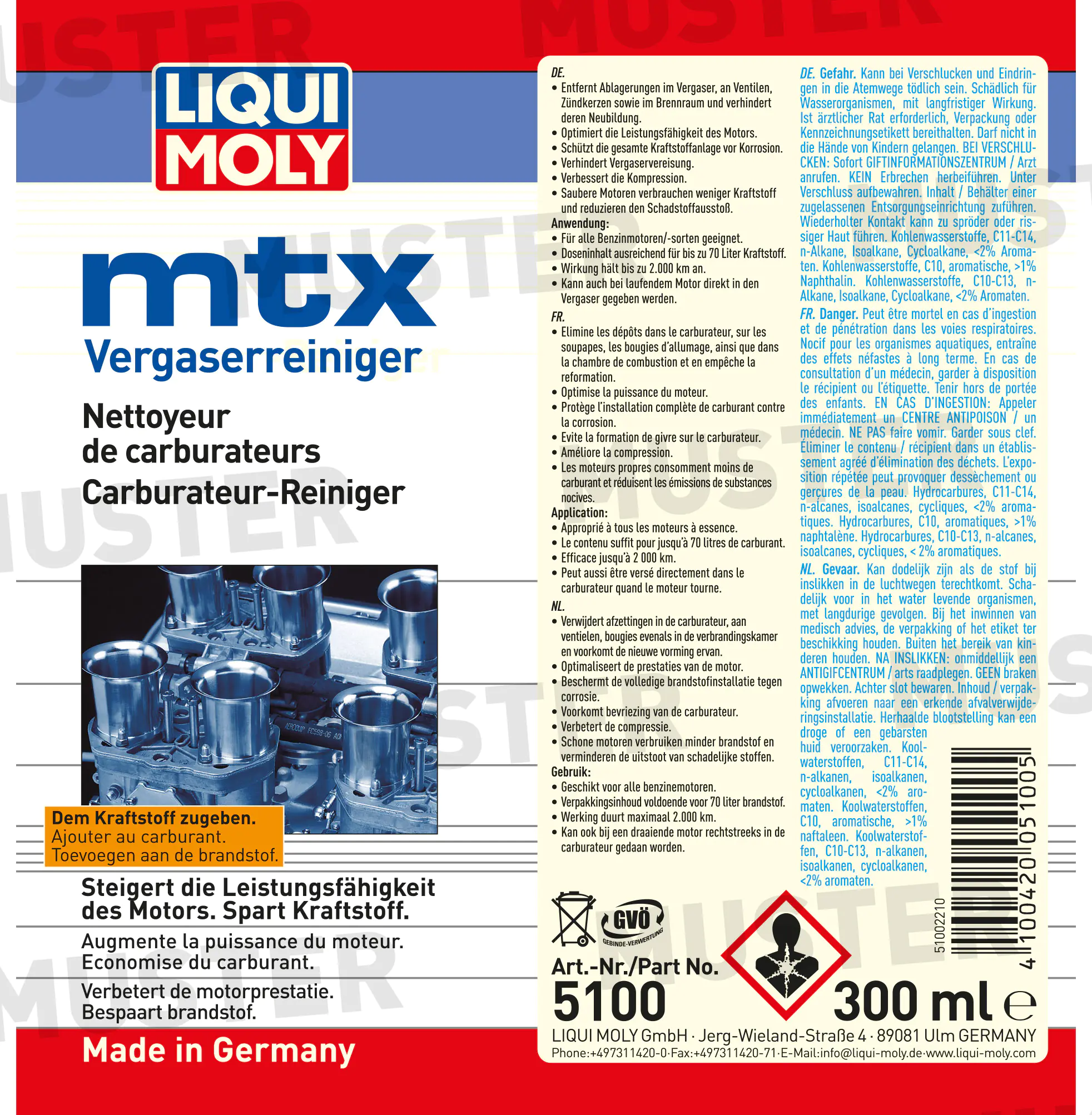 Liqui Moly mTx Vergaser-Reiniger 300 ml