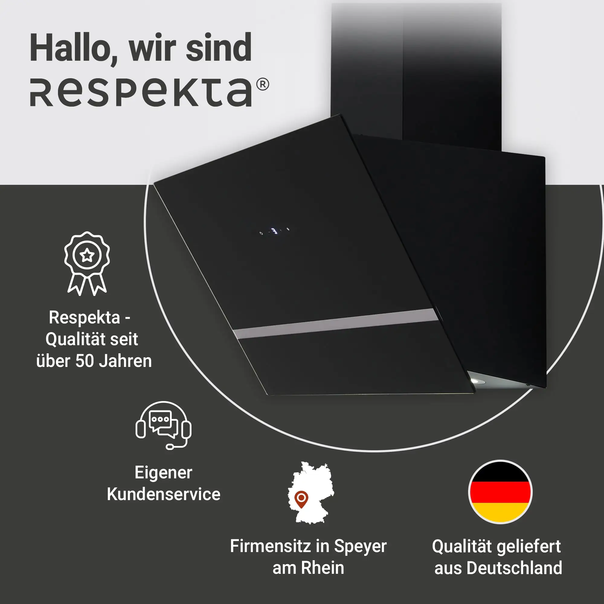 respekta Design-Schräghaube 60 cm schwarz Typ / Modell: CH 24060SAM 60 cm respekta Design-Schräghaube 60 cm schwarz Typ / Modell: CH 24060SAM 60 cm