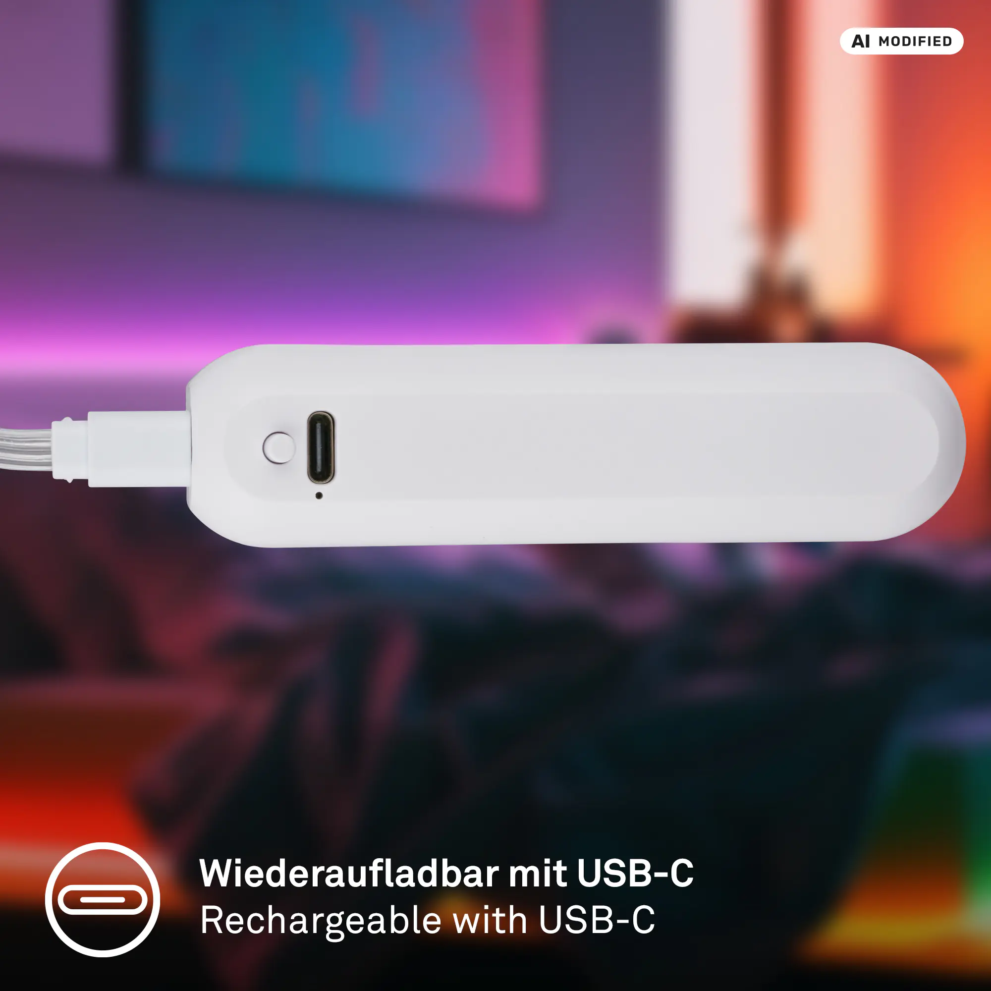 Briloner LED-Streifen RGB mit integriertem Akku 3 m weiß
