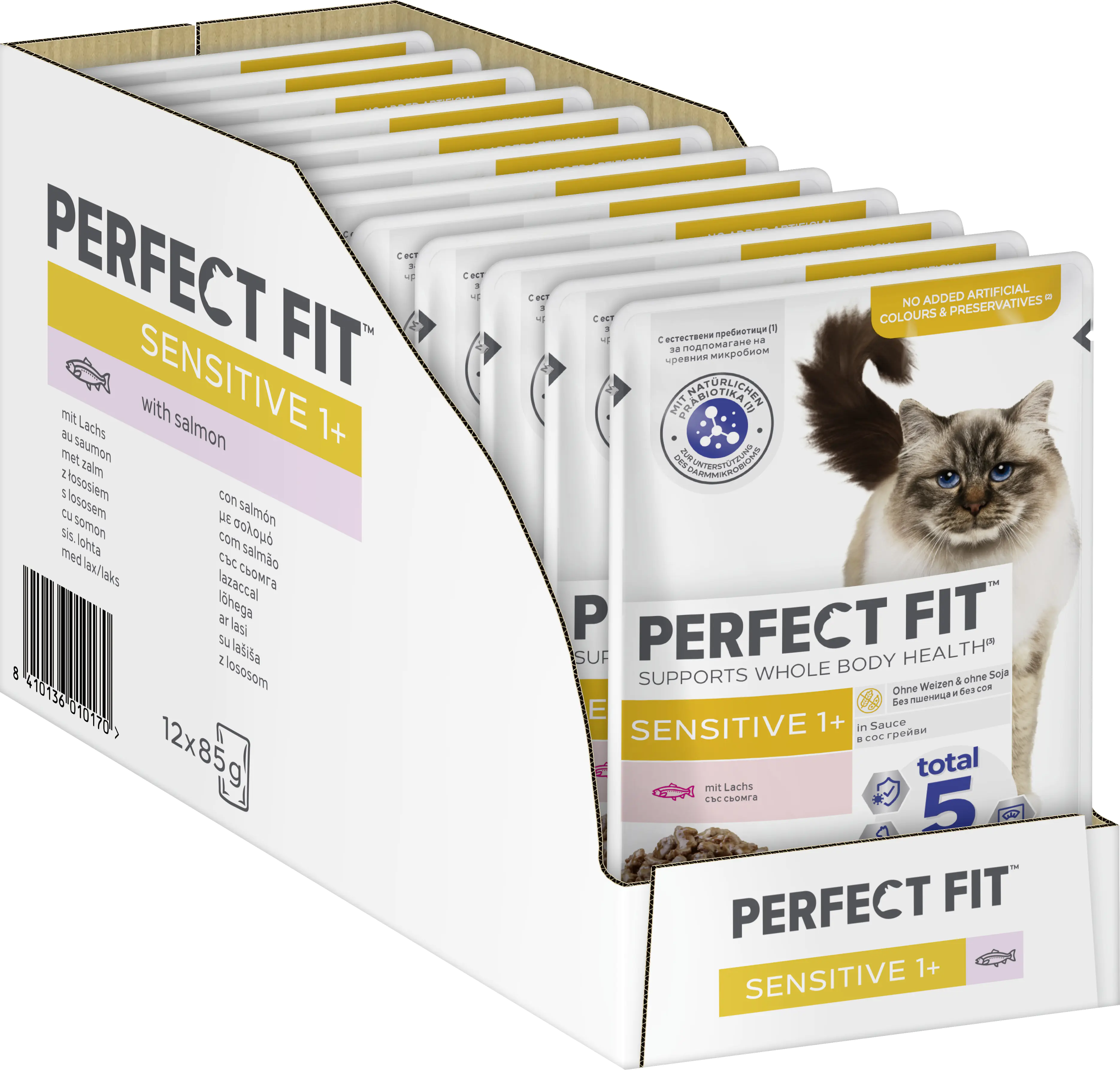 Perfect Fit Katzenfutter Sensitive mit Lachs Portionsbeutel à 85 g Perfect Fit Katzenfutter Sensitive mit Lachs Portionsbeutel à 85 g