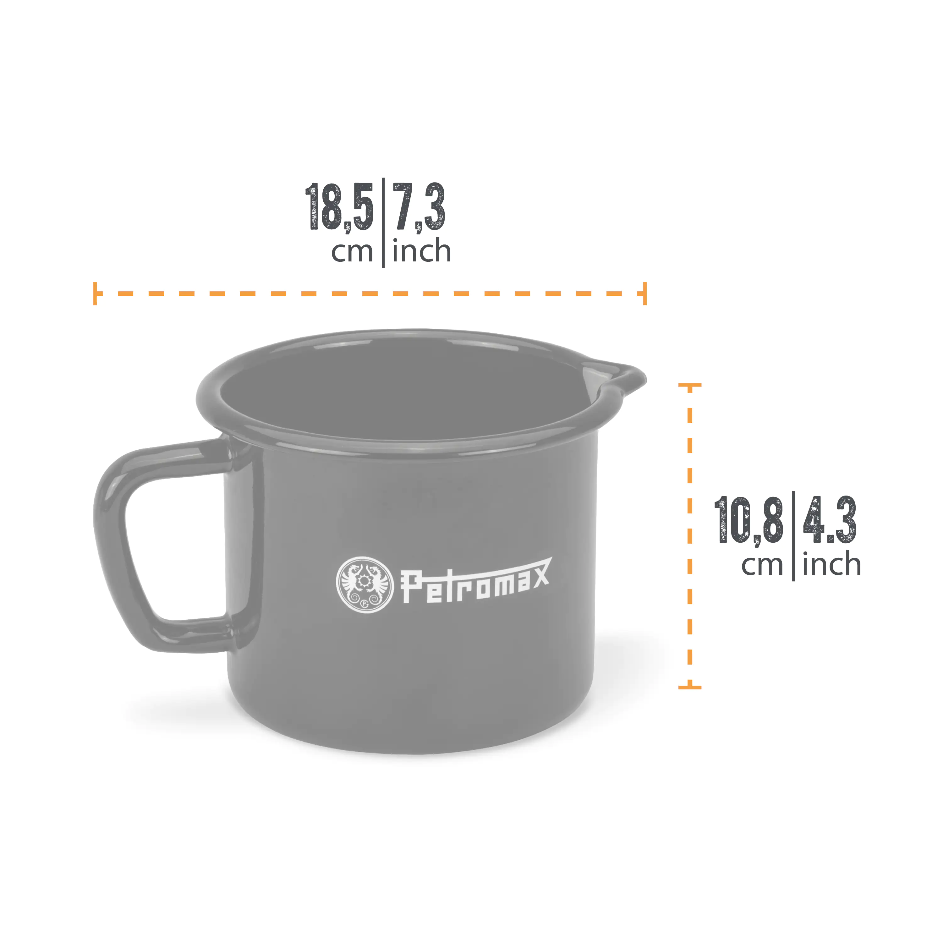 Petromax Milchtopf Emaille 1 Liter schwarz