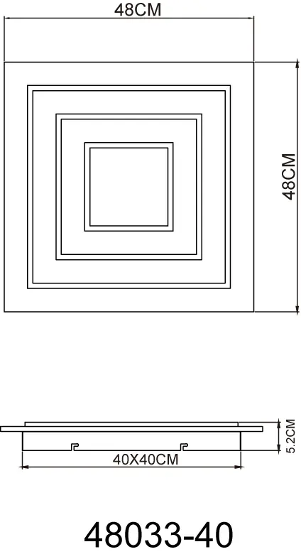 Globo Deckenleuchte Jayden 48 x 48 cm anthrazit warmweiß
