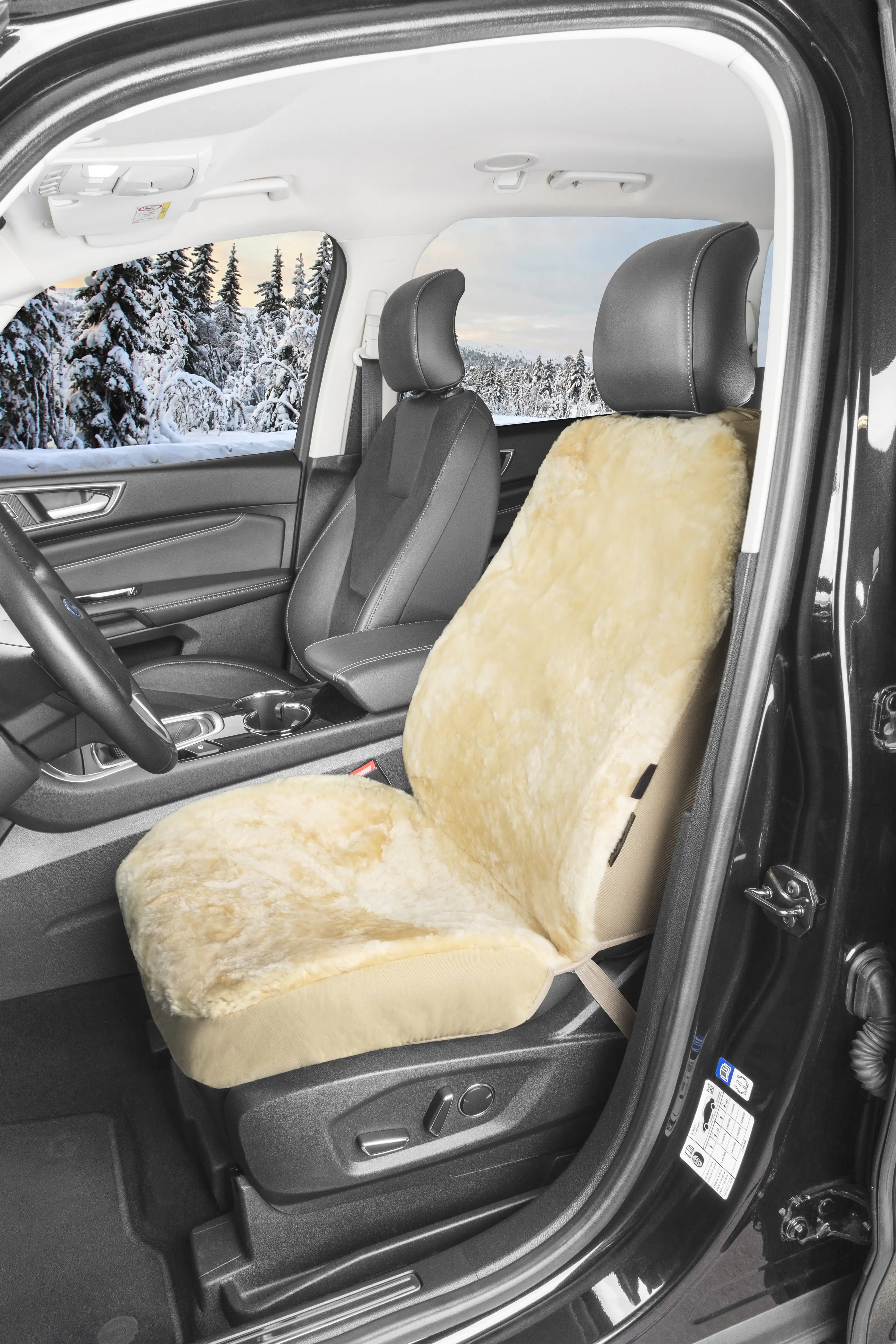 9001778200259_03 Walser Autositzbezug Lammfell Adelynn beige 1-teilig