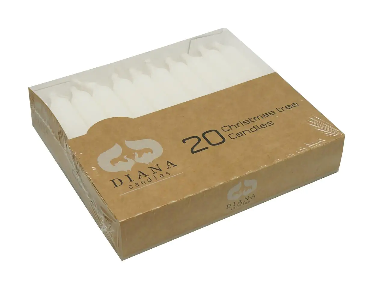 Diana Candles Baumkerzen Ø 1,2 cm x 11 cm weiß 20er Pack