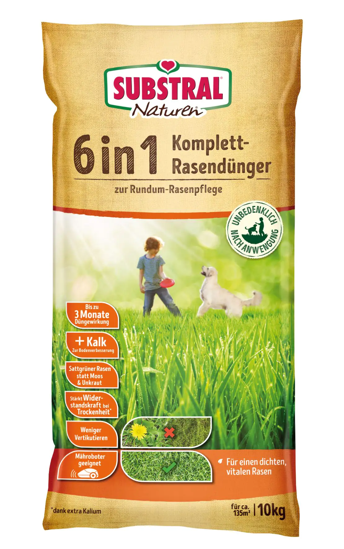 Substral Naturen 6 in 1 Komplett-Rasendünger für 133 m² 10 kg