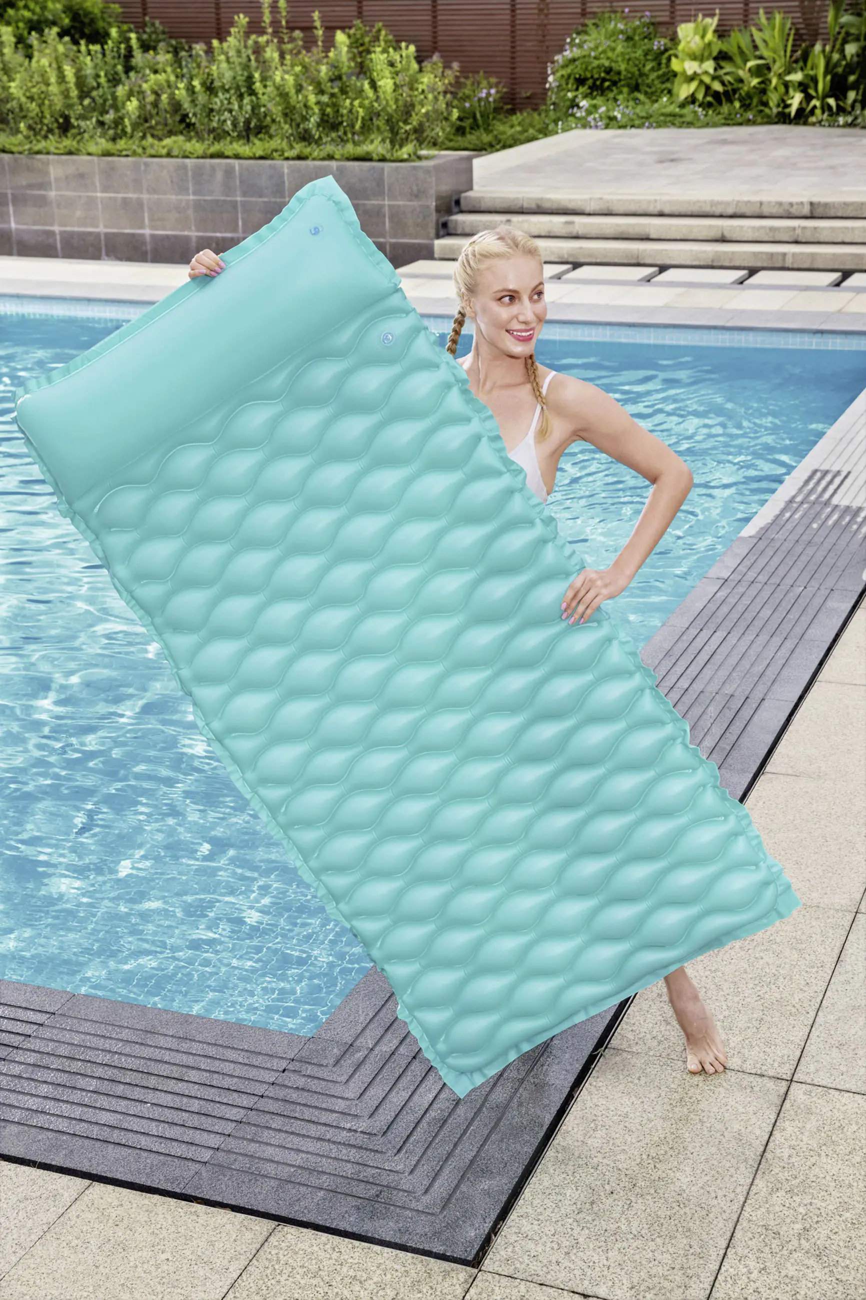 Bestway Luftmatratze Float 'n Roll 213 x 86 cm mit Kopfstütze