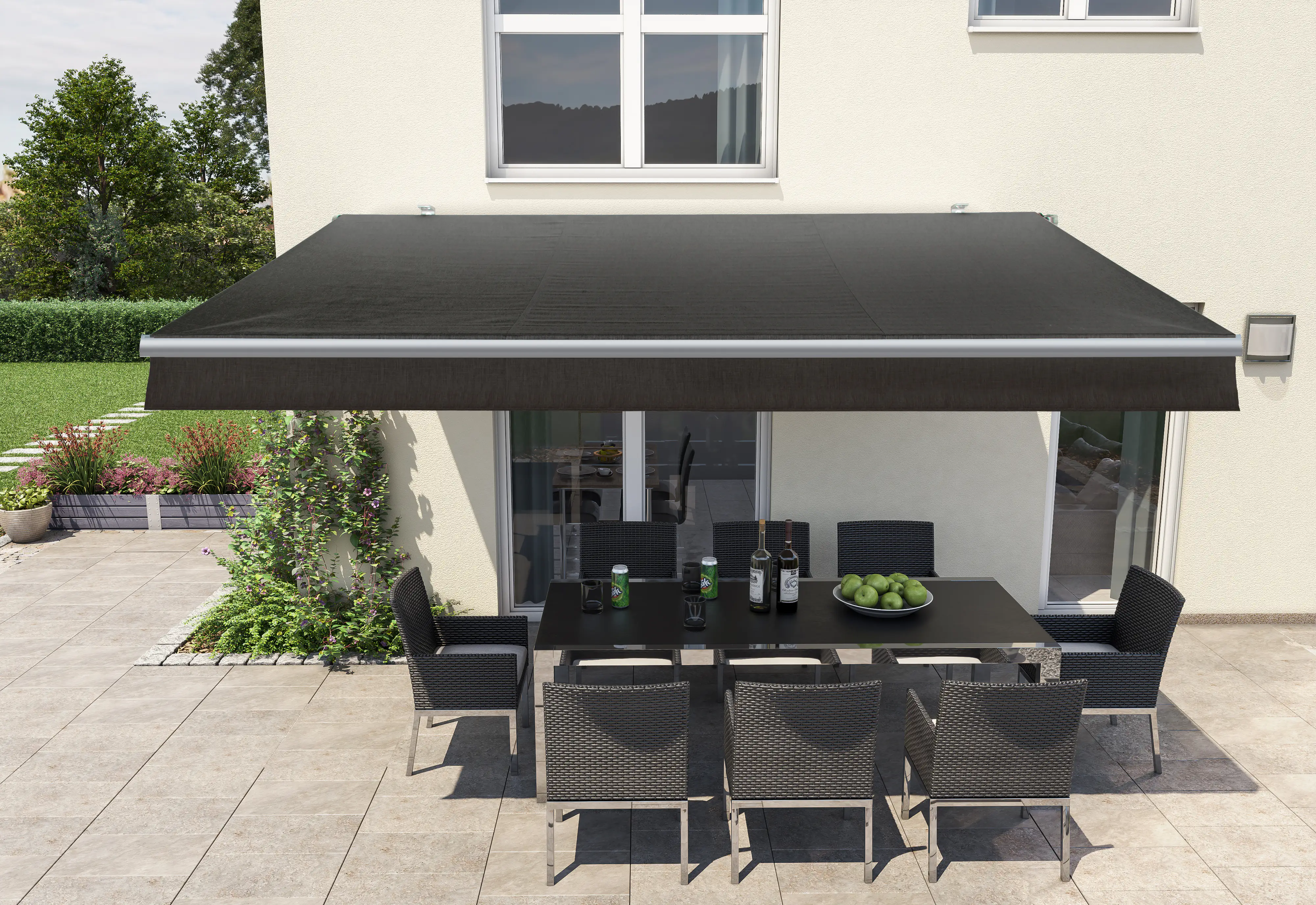 Gelenkarm-Markise Berlin anthrazit Breite 400 cm Ausfall 250 cm