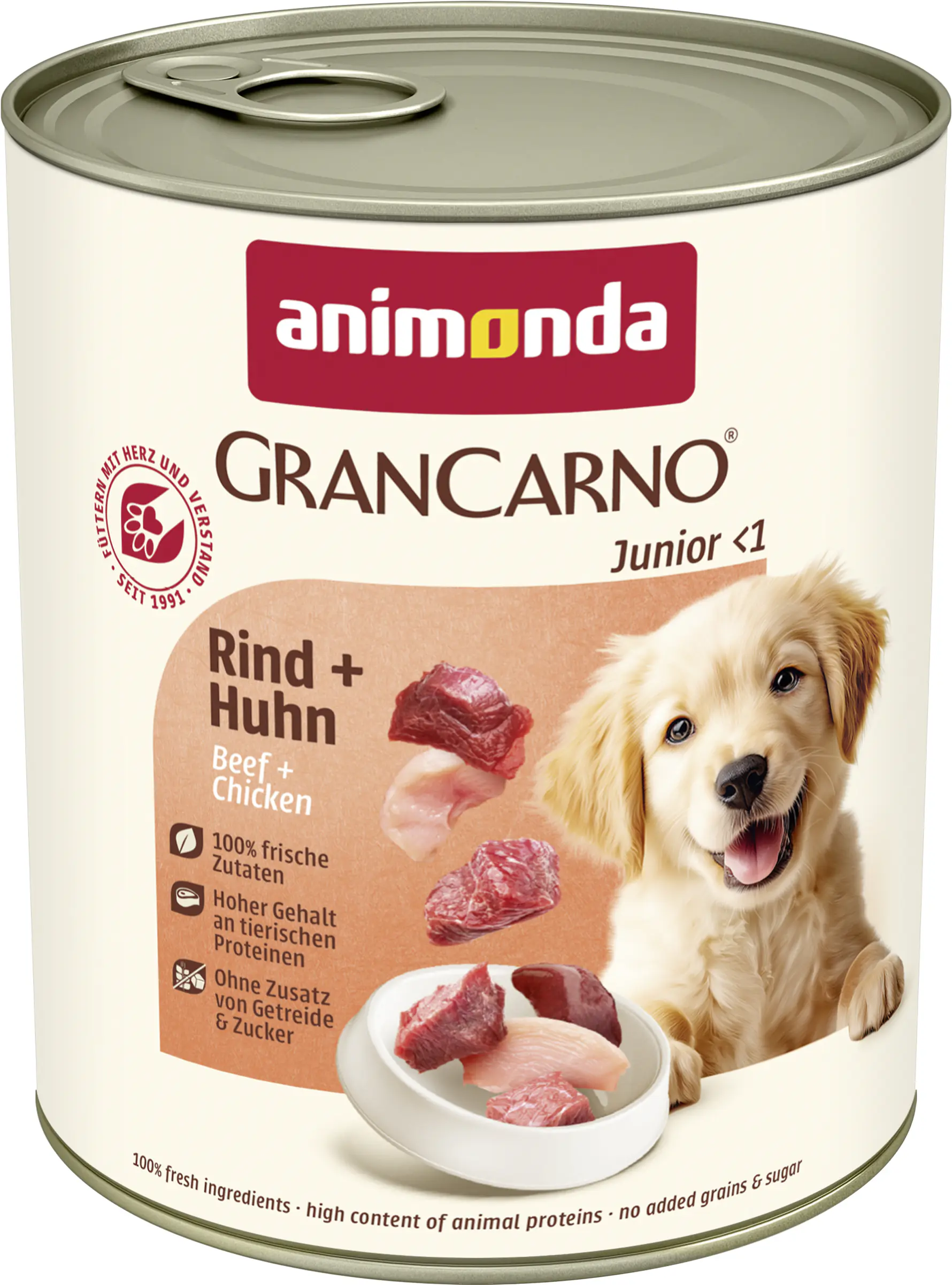 Animonda GranCarno Hundenassfutter Junior getreidefrei 800 g Rind & Huhn