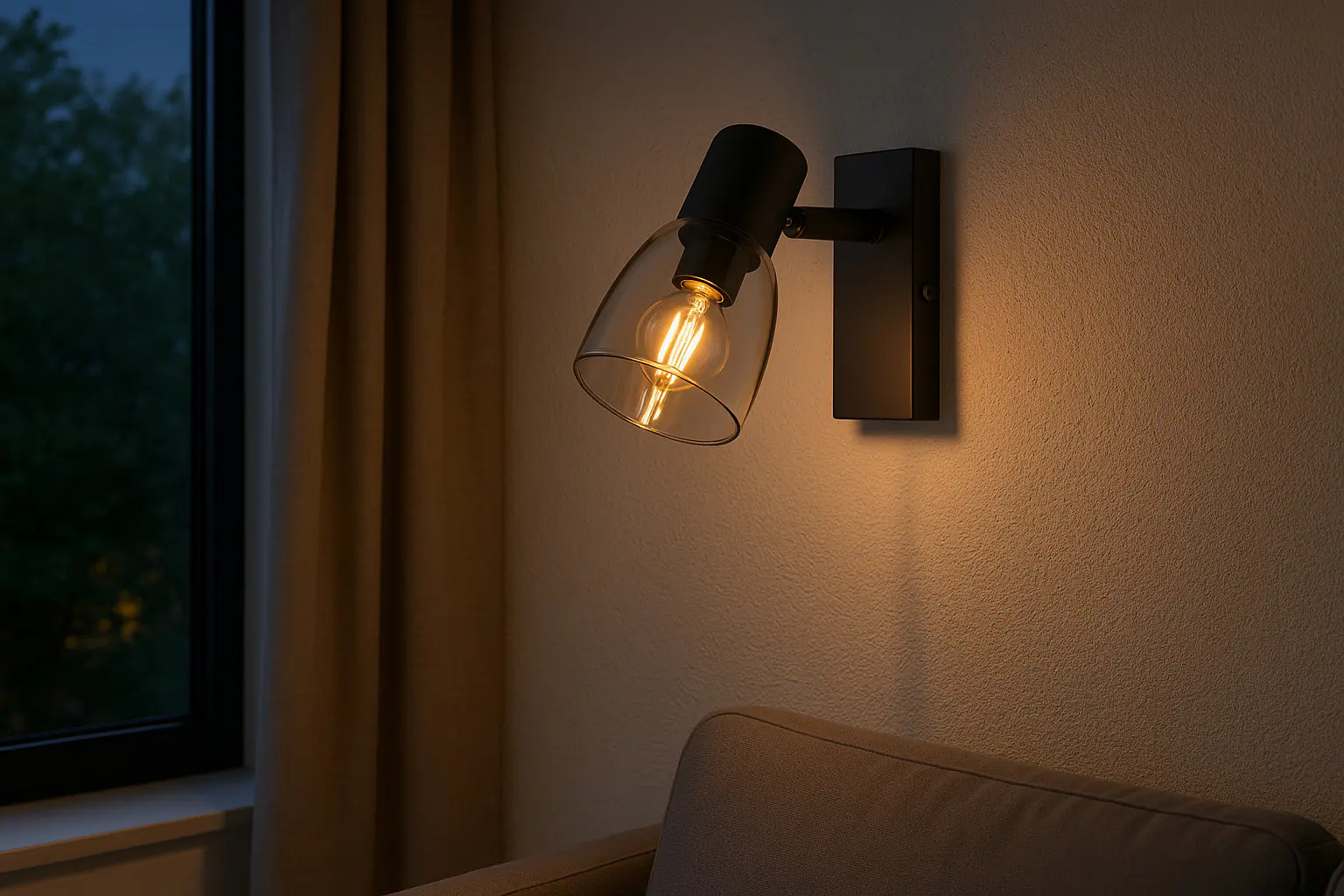 Primaster Wandlampe 1er LED Spot Miami E14 12 x 12,5 cm schwarz 