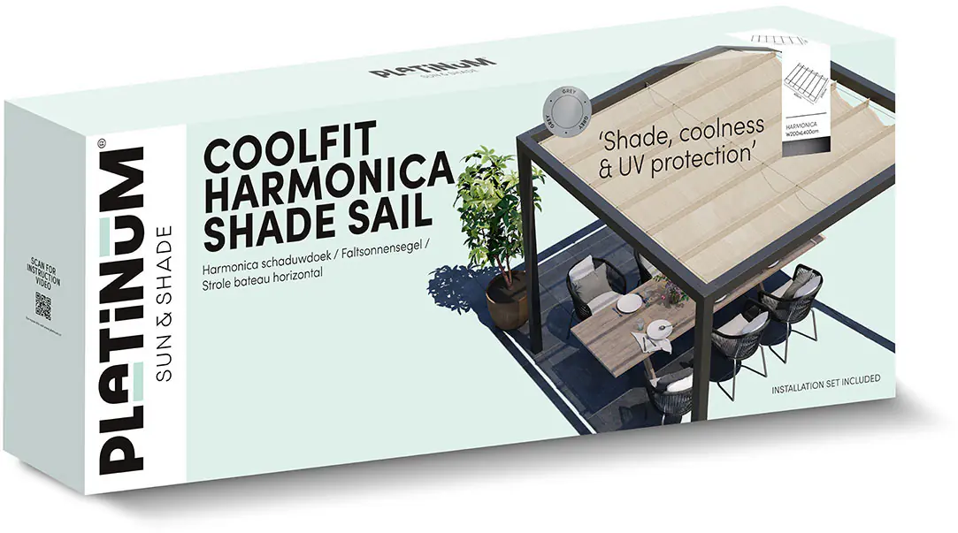 Platinum Faltsonnensegel Coolfit 2 x 4 m grau