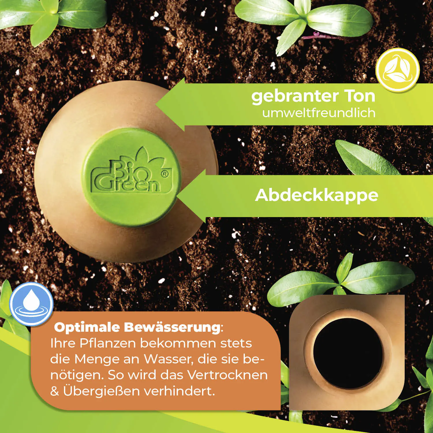 BioGreen Pflanzenbewässerung Olla Hydro Max S 1 L 