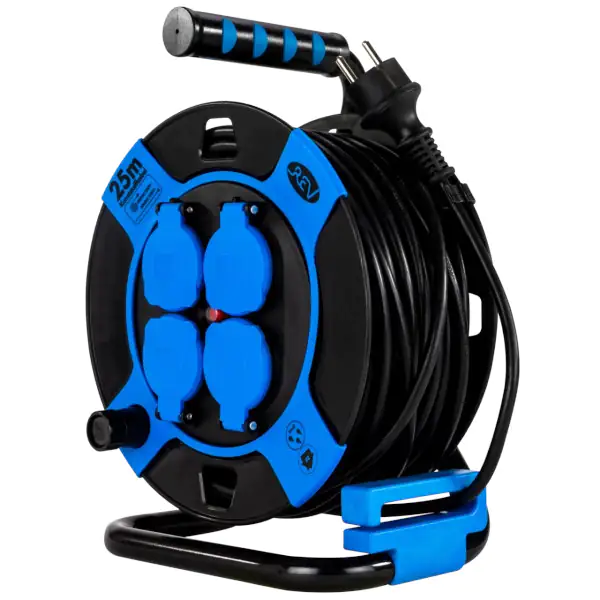 REV Kabeltrommel 25m Außen Kompakt, H05VV-F3G1,5, blau REV Kabeltrommel 25m Außen Kompakt, H05VV-F3G1,5, blau