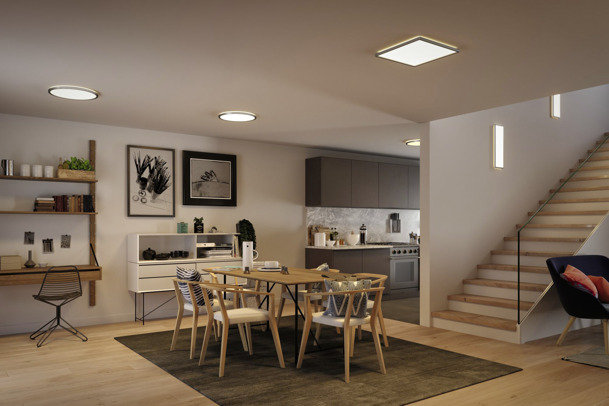 Paulmann LED Panel Atria Shine chrom-matt 58 x 20 cm warmweiß dimmbar