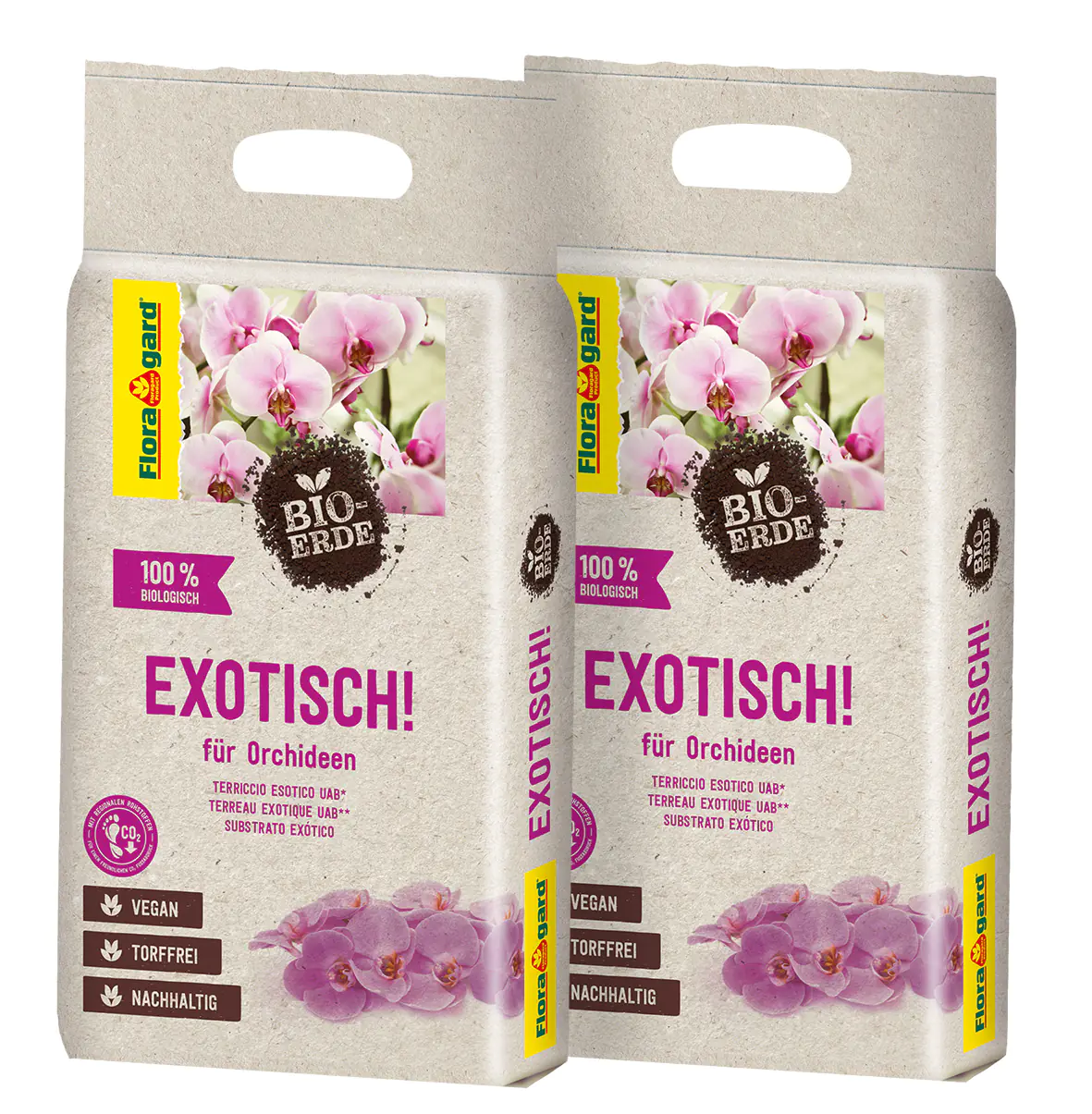 Floragard Bio Orchideenerde Exotisch torffrei 2 x 3 L