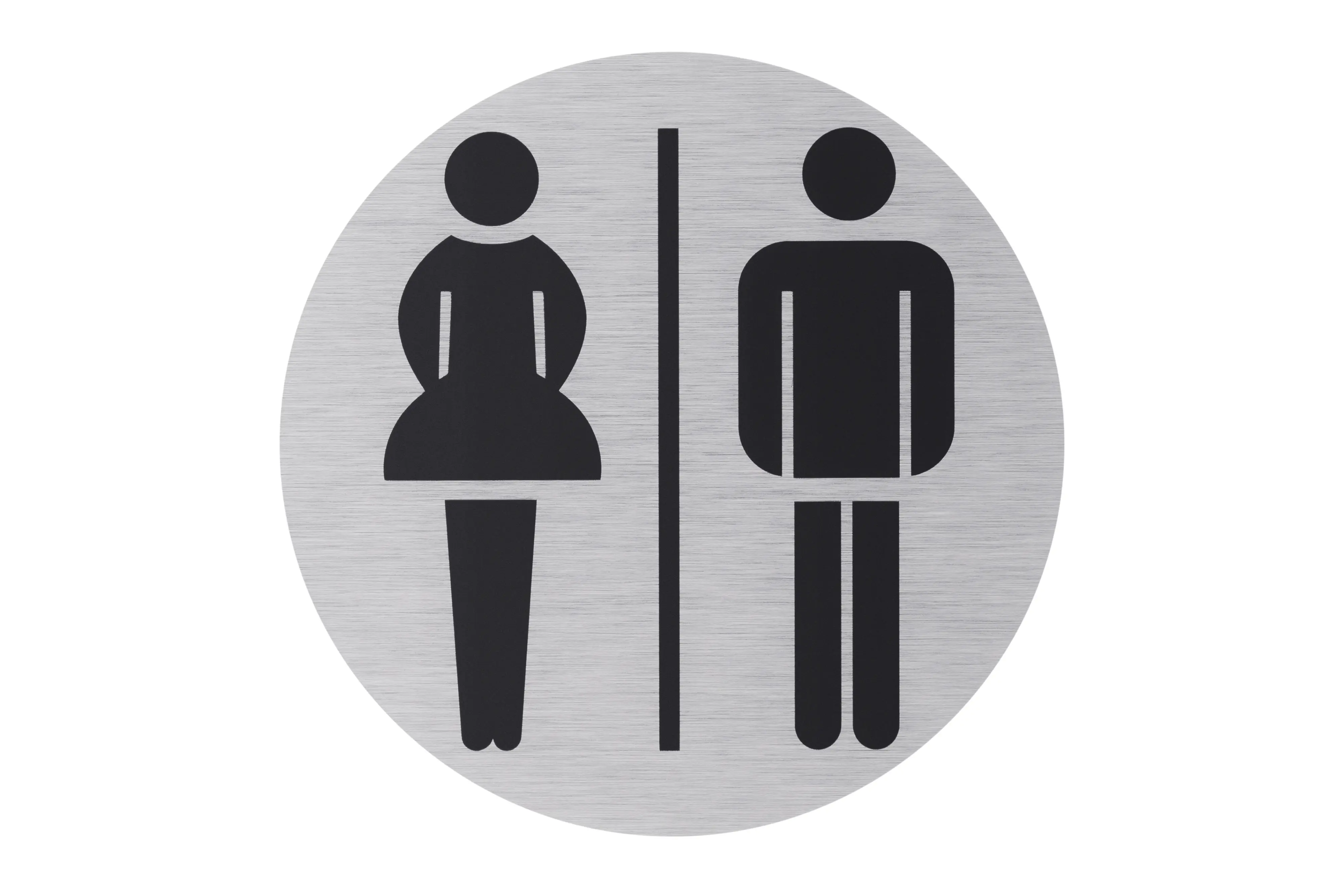 Conmetall Aufkleber Toiletten für Damen&Herren Aluminium Ø 7,5 cm edelstahl-optik