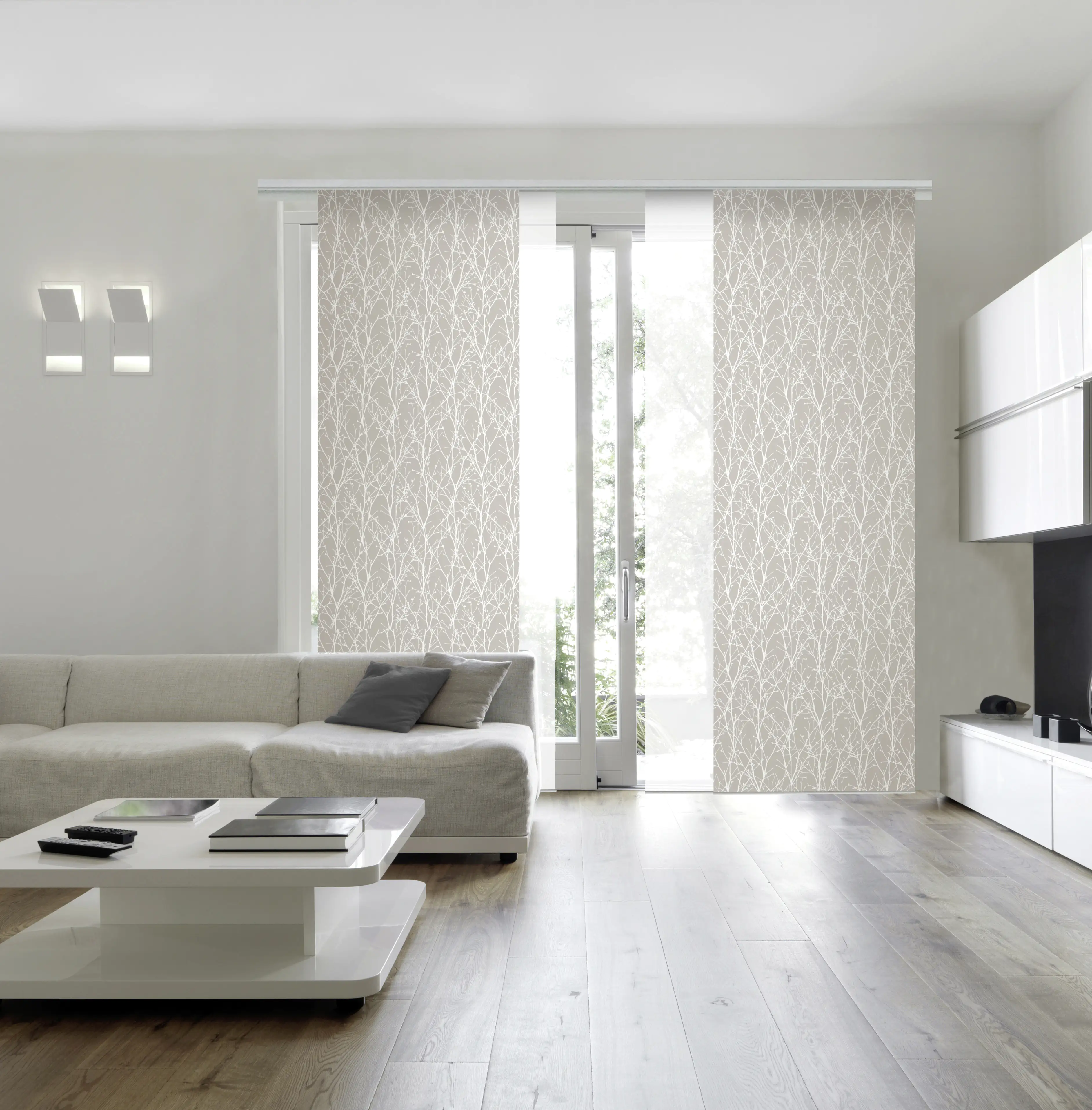 Gardinia Flächenvorhang Äste beige, 60 x 245 cm