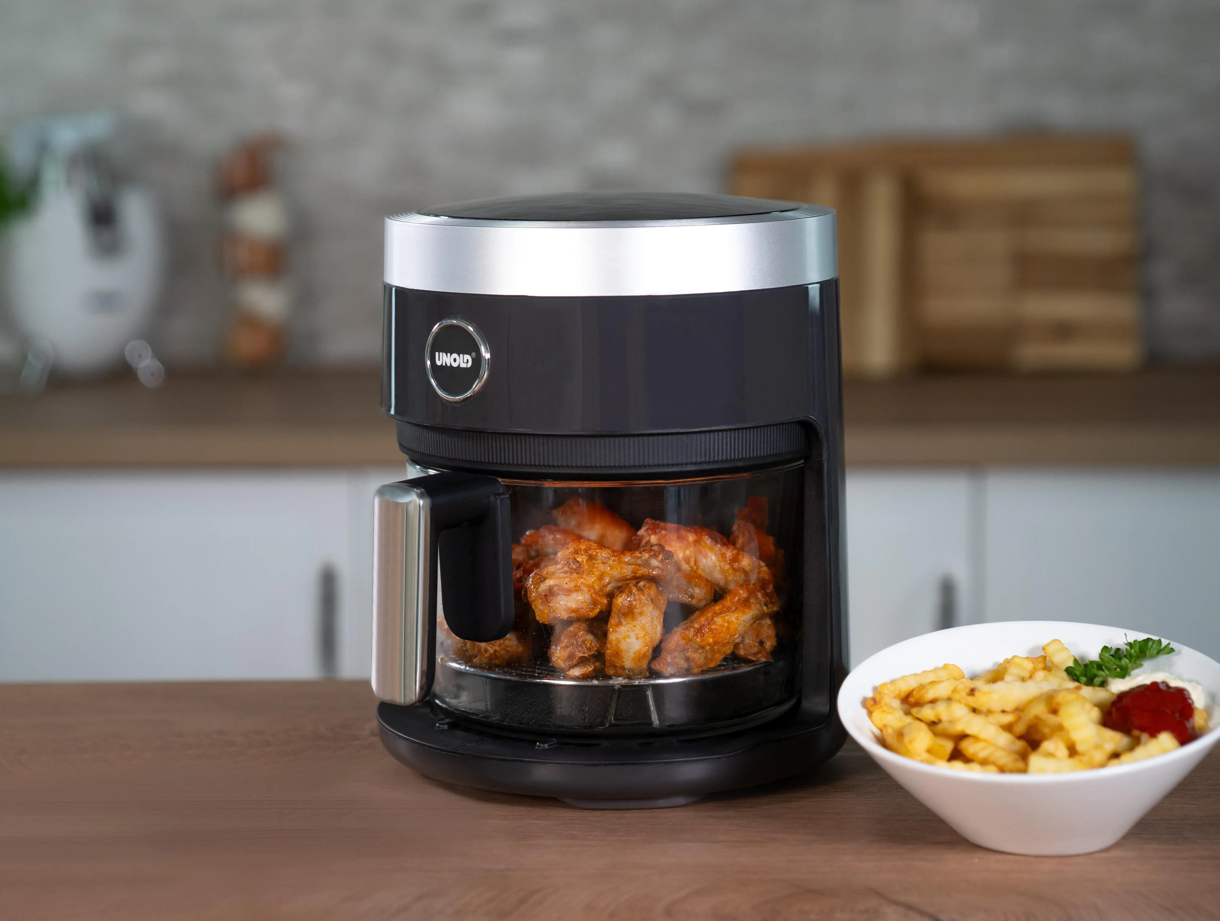 Unold Heißluftfritteuse Glas 3,5 L 1200 W schwarz Unold Heißluftfritteuse Glas 3,5 L 1200 W schwarz