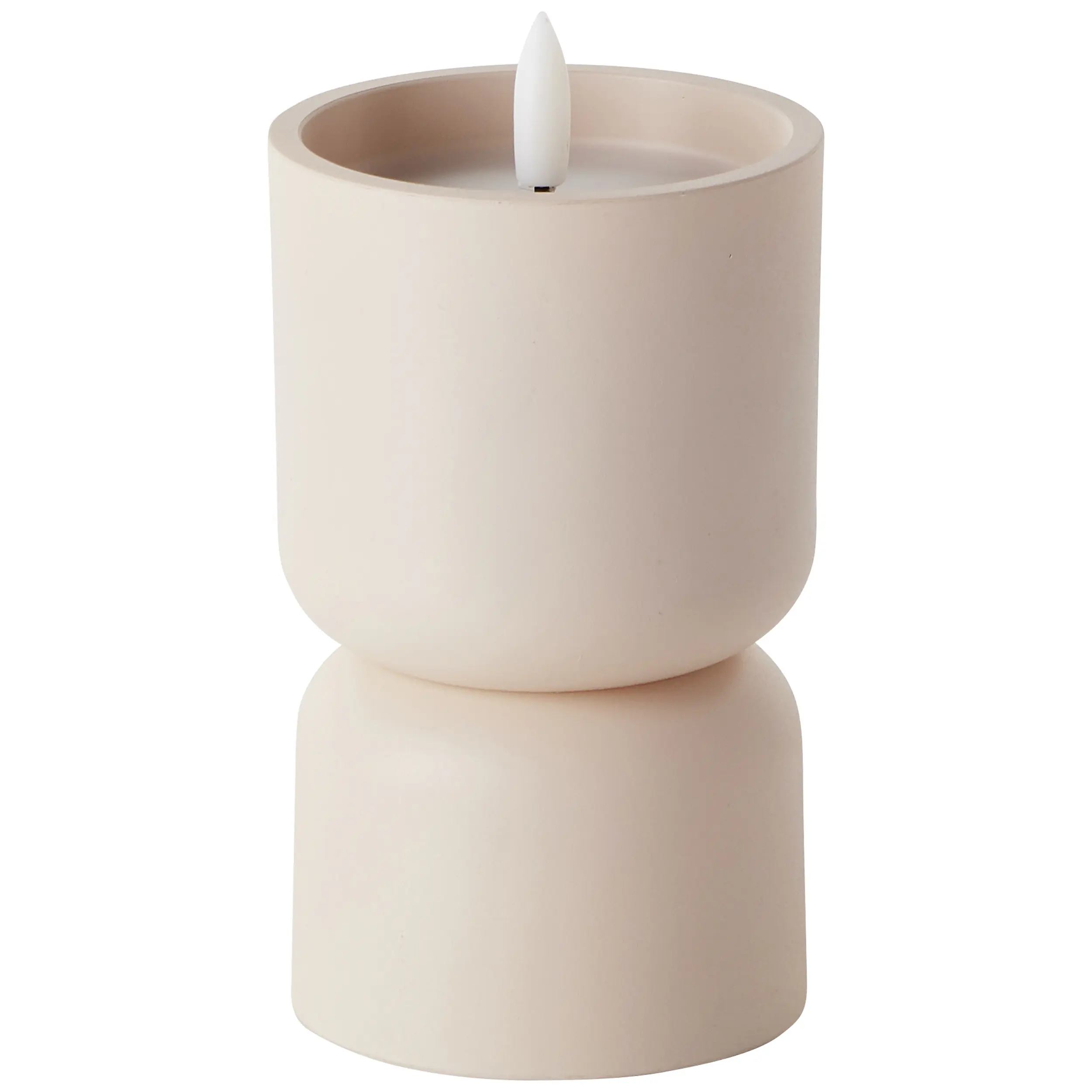 Brilliant LED Kerze batteriebetrieben mit Timer Ø 8 x 15 cm beige, Hellbraun