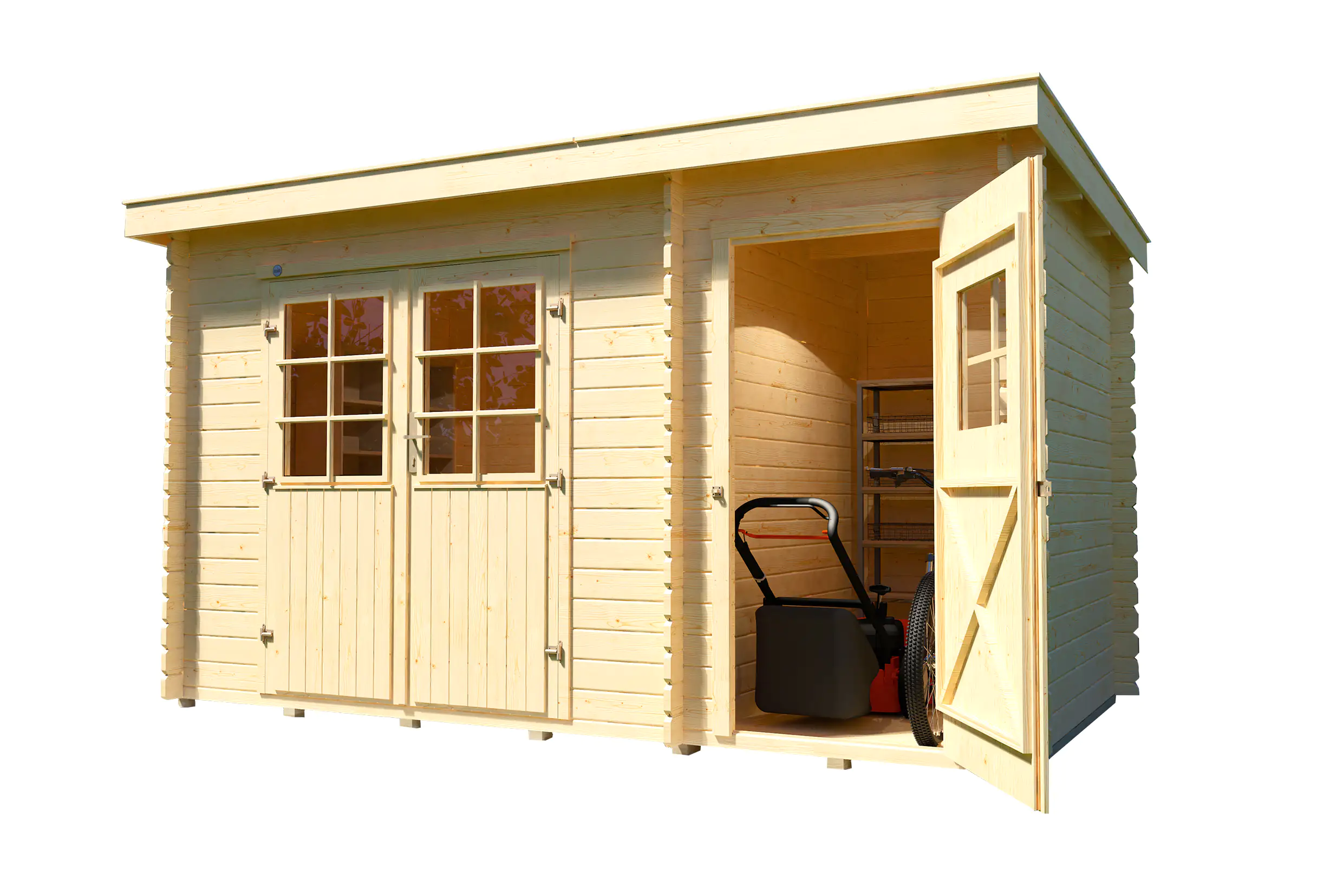 4004581486020_1 Weka Gartenhaus Raine 370 x 200 cm natur mit Fußboden