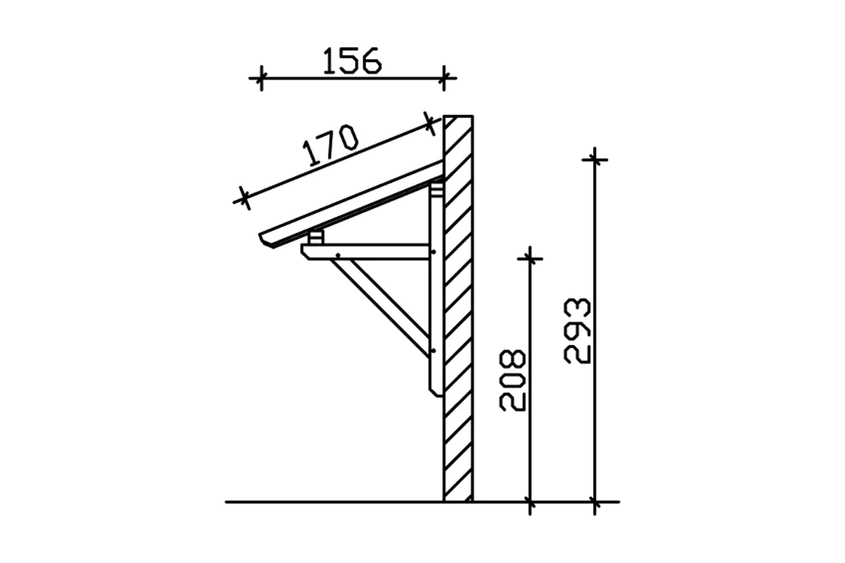 SKAN HOLZ Vordach Paderborn Typ 1 242 x 156 cm, lasiert in Eiche hell