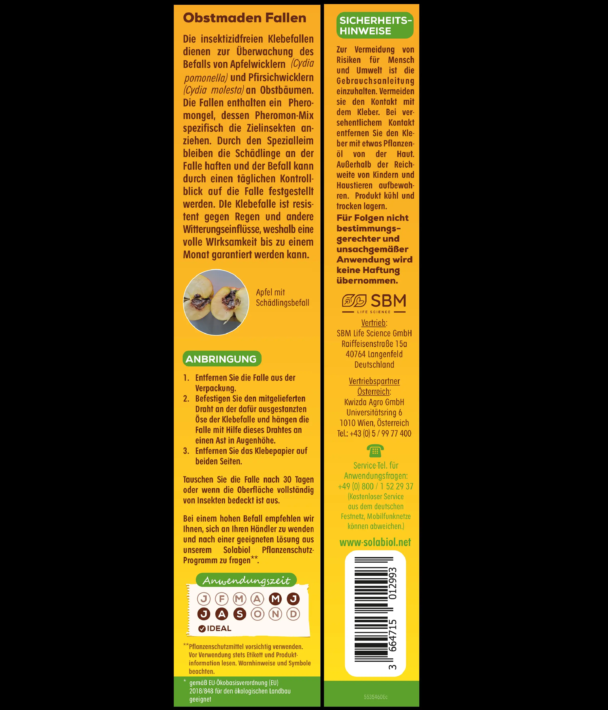 Solabiol Obstmaden Fallen 5 Stück