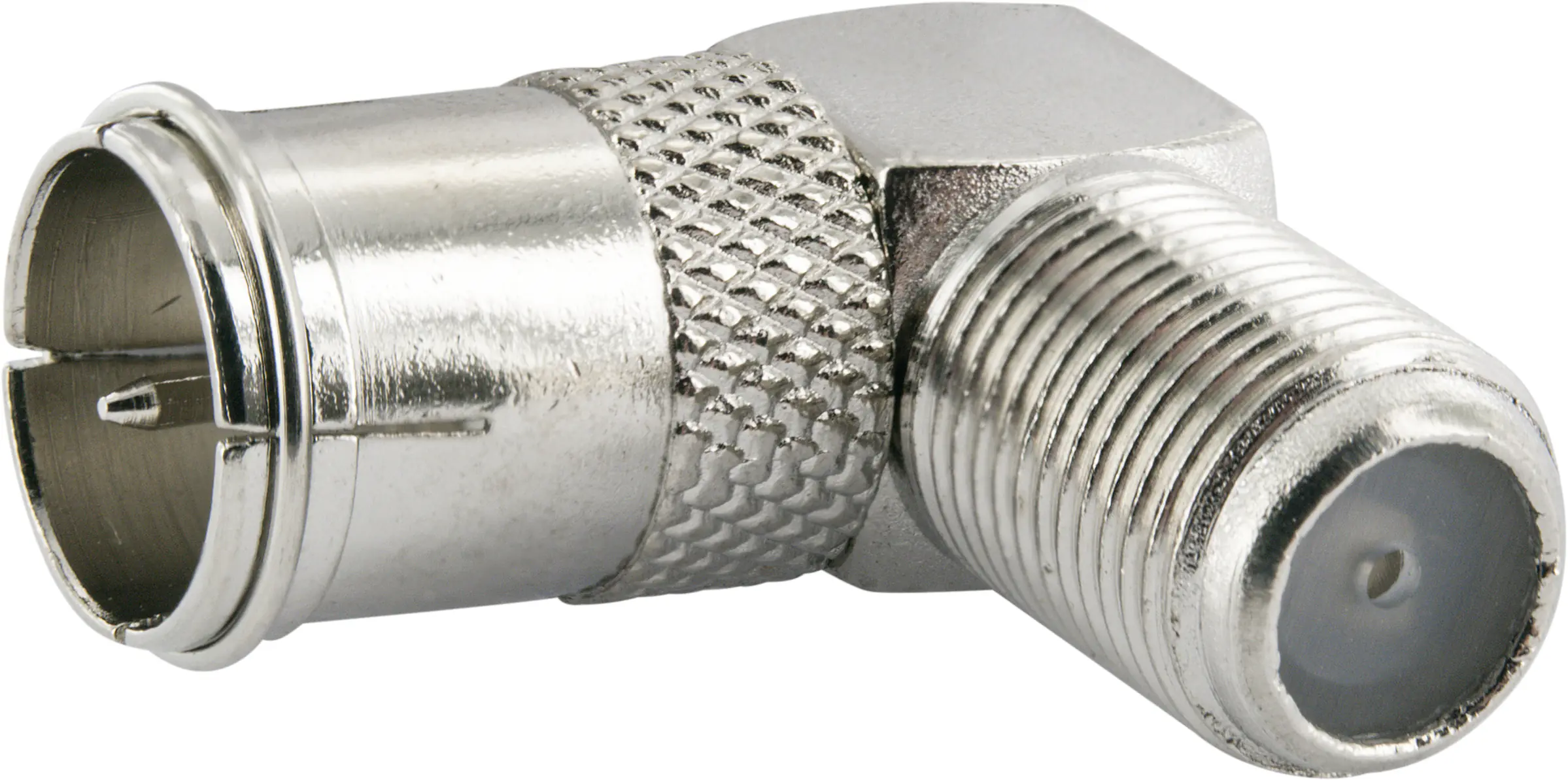 Schwaiger F Quick Adapter UEST9360 531 silber, 90° gewinkelt, 1x F Quick Stecker / 1x F Buchse