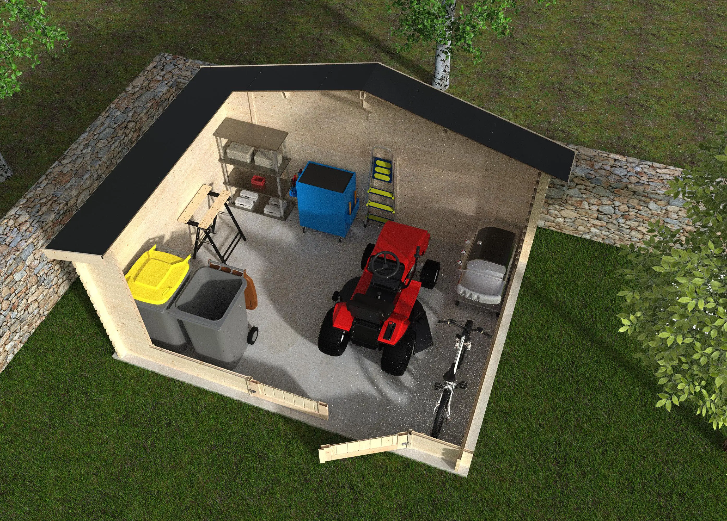 Decor et Jardin Gartenhaus Vallauris 400 x 400 cm natur