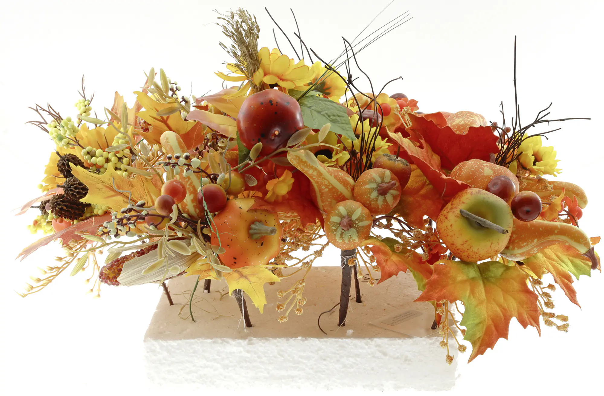 Herbstgesteck Deko Kunststoff 18 cm bunt