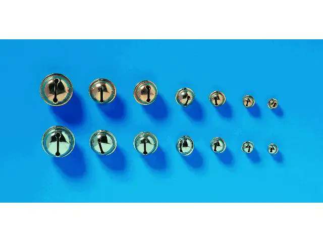 Glorex Rollenglöckchen 15 mm goldfarben, 8 Stück