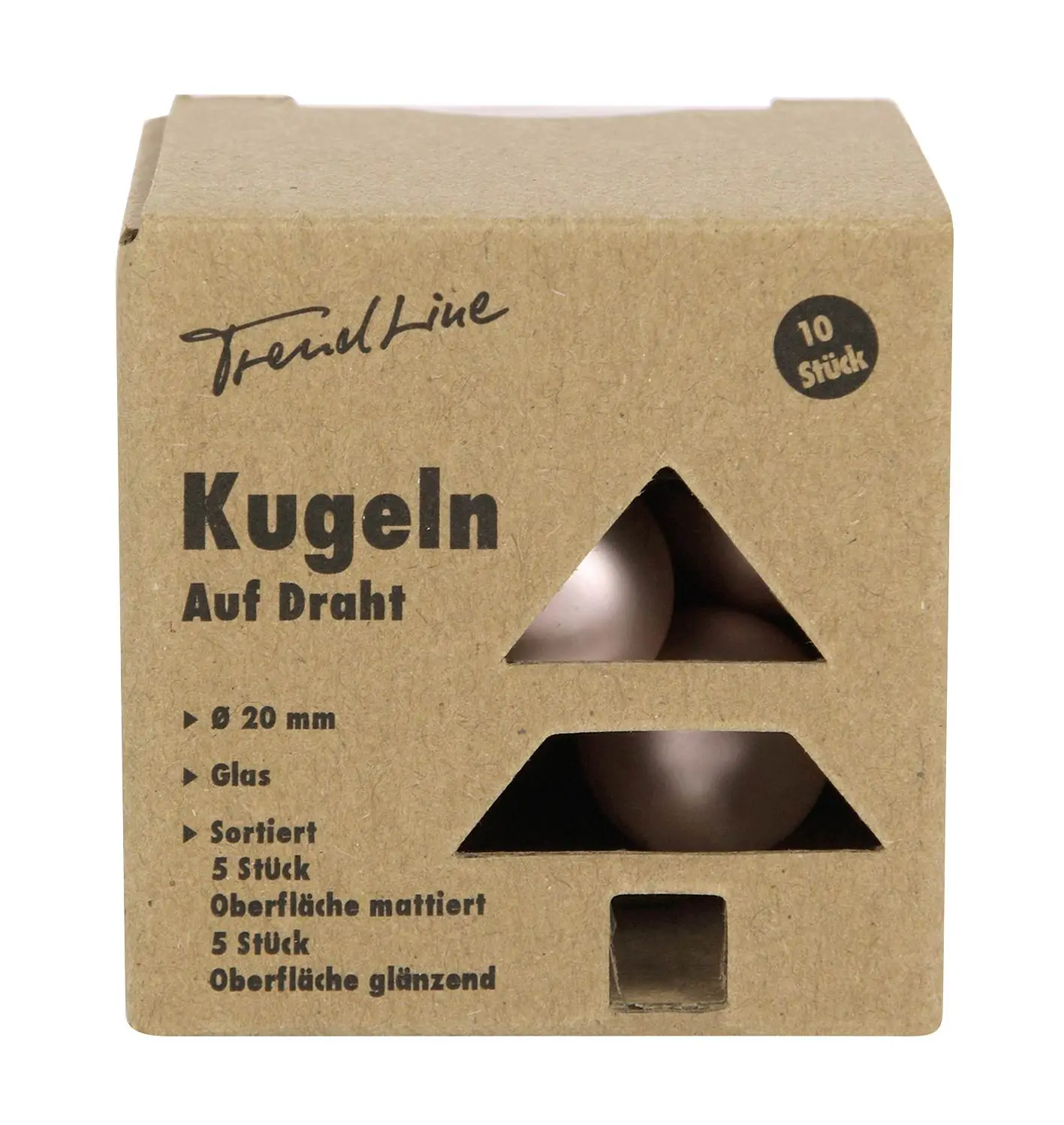 TrendLine Weihnachtskugeln aus Glas auf Draht Ø 2 cm puderrosa 10 Stück