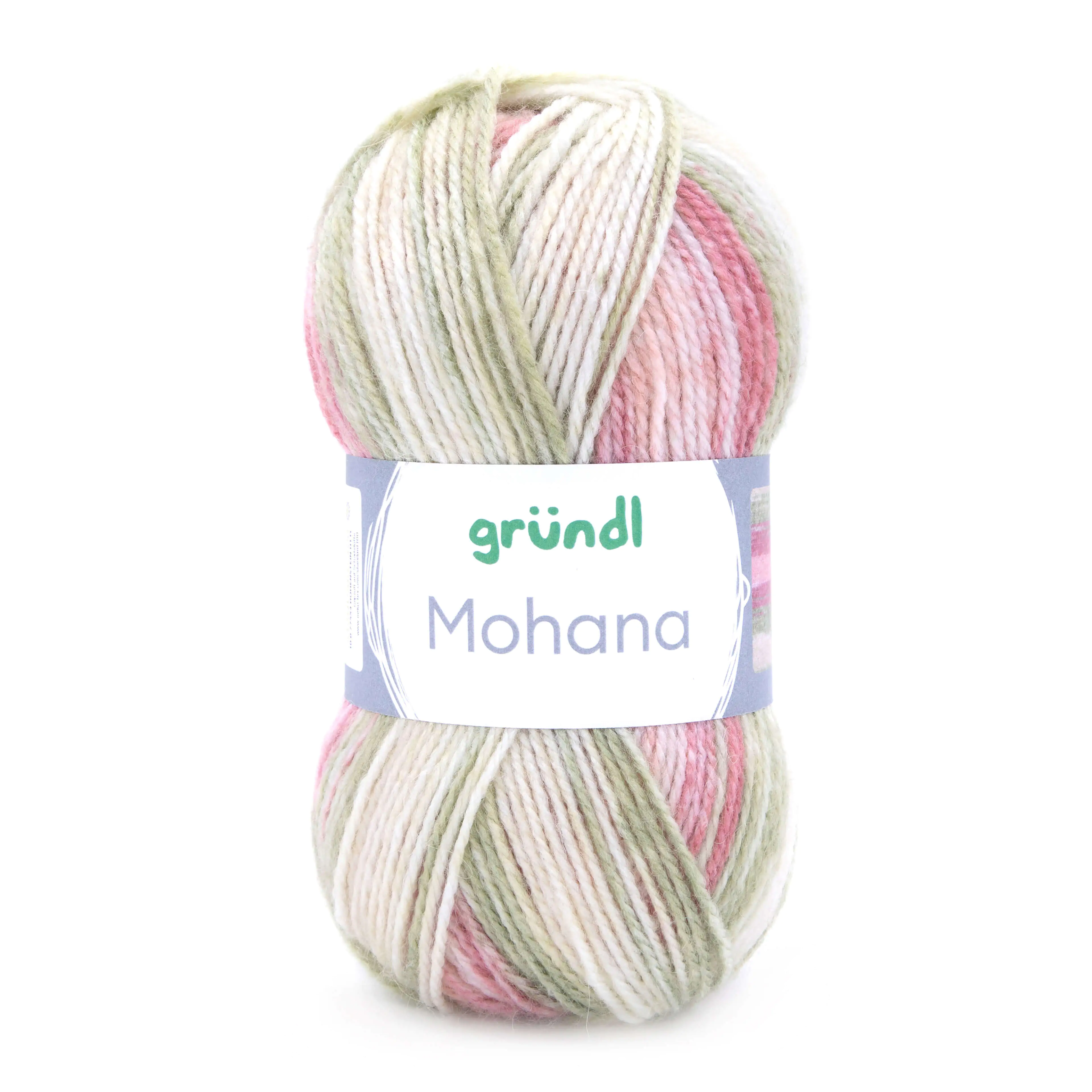 Gründl Wolle Mohana 100 g grün-rose-pink