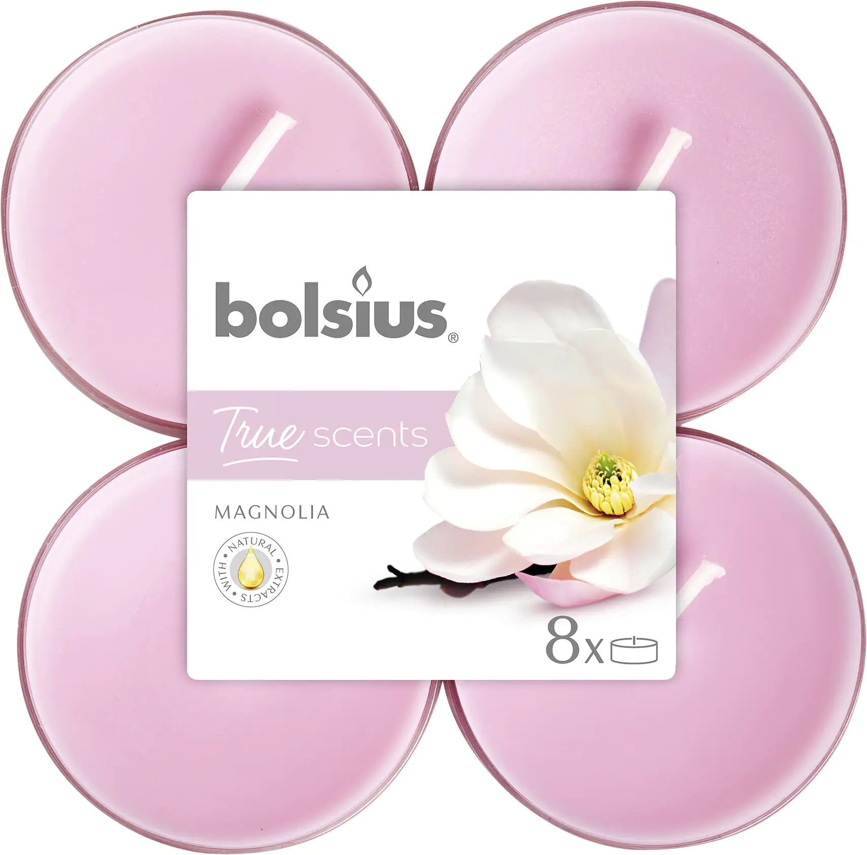 Bolsius Duftteelichter Maxi Magnolie, Höhe 1,17 cm, Ø 4,5 cm, 6er Pack ...